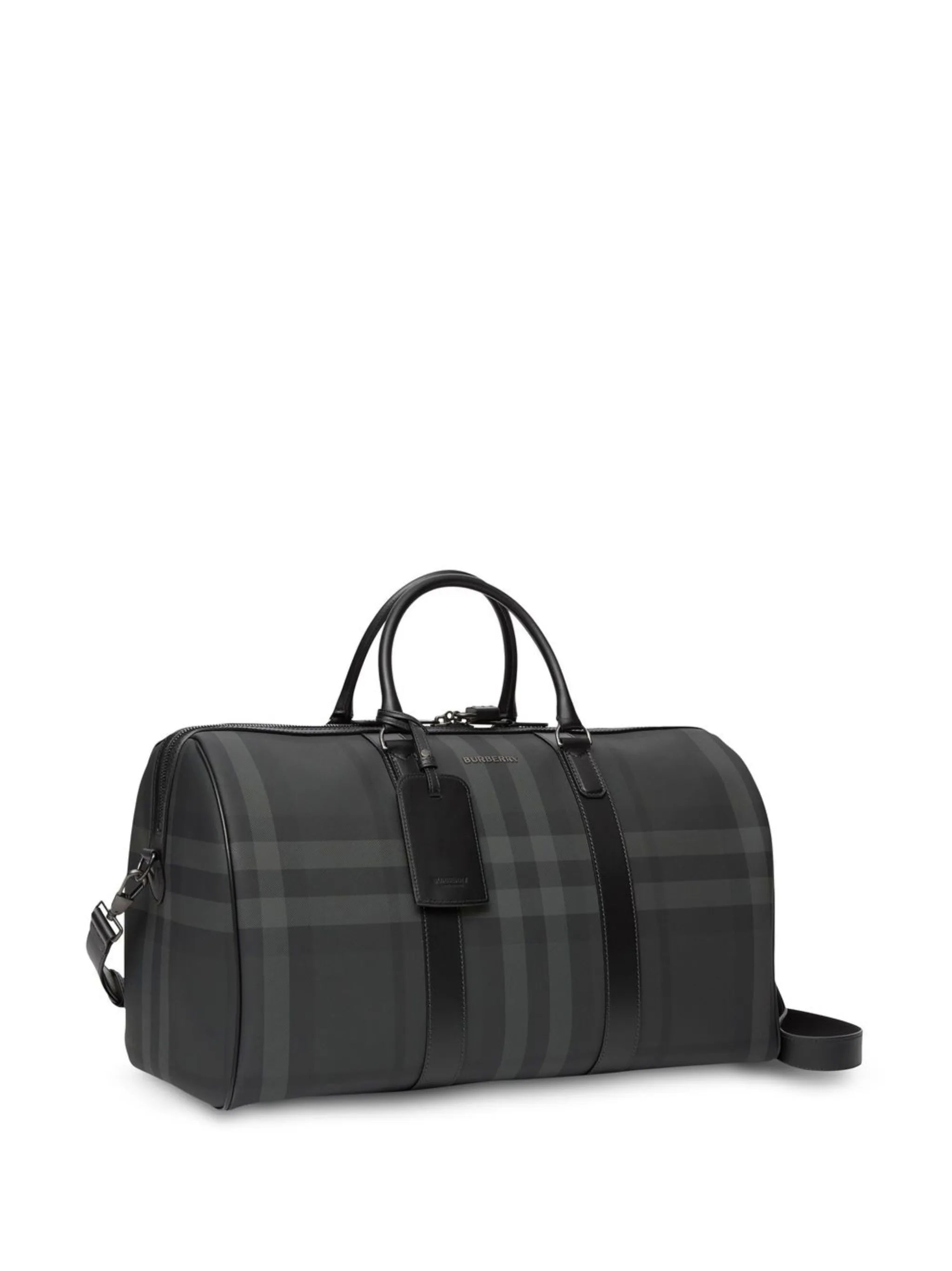 check-pattern faux-leather holdall