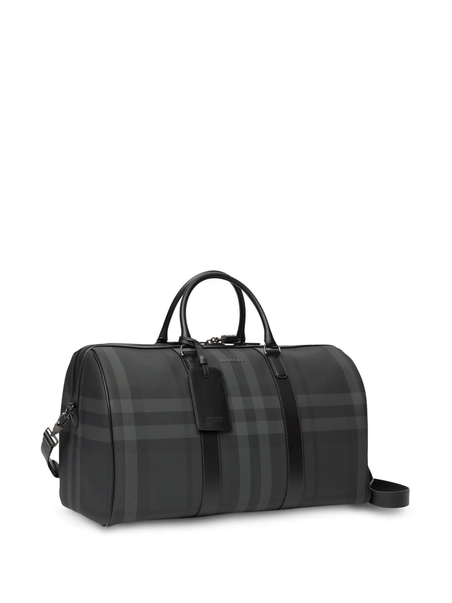 check-pattern faux-leather holdall