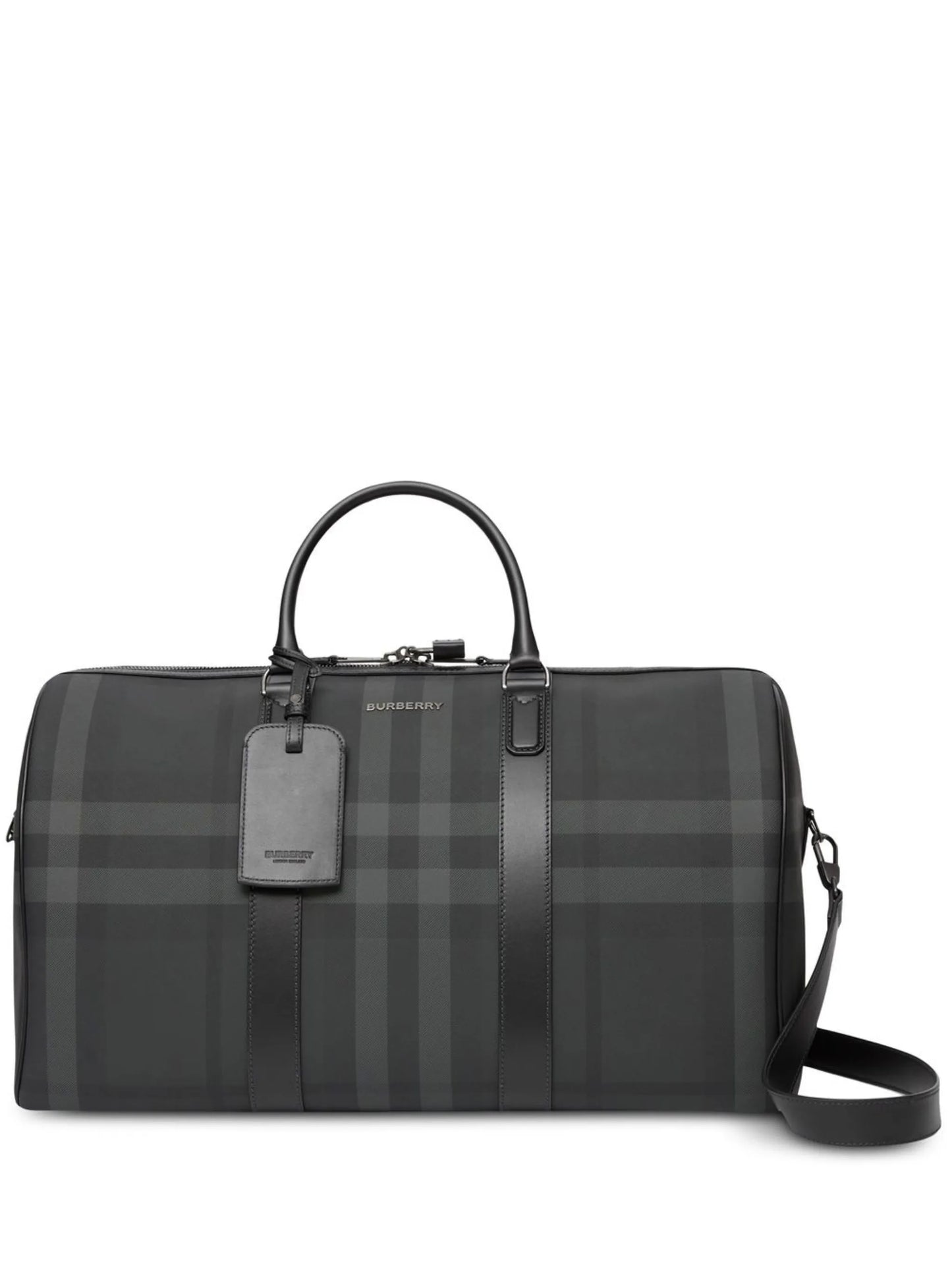check-pattern faux-leather holdall