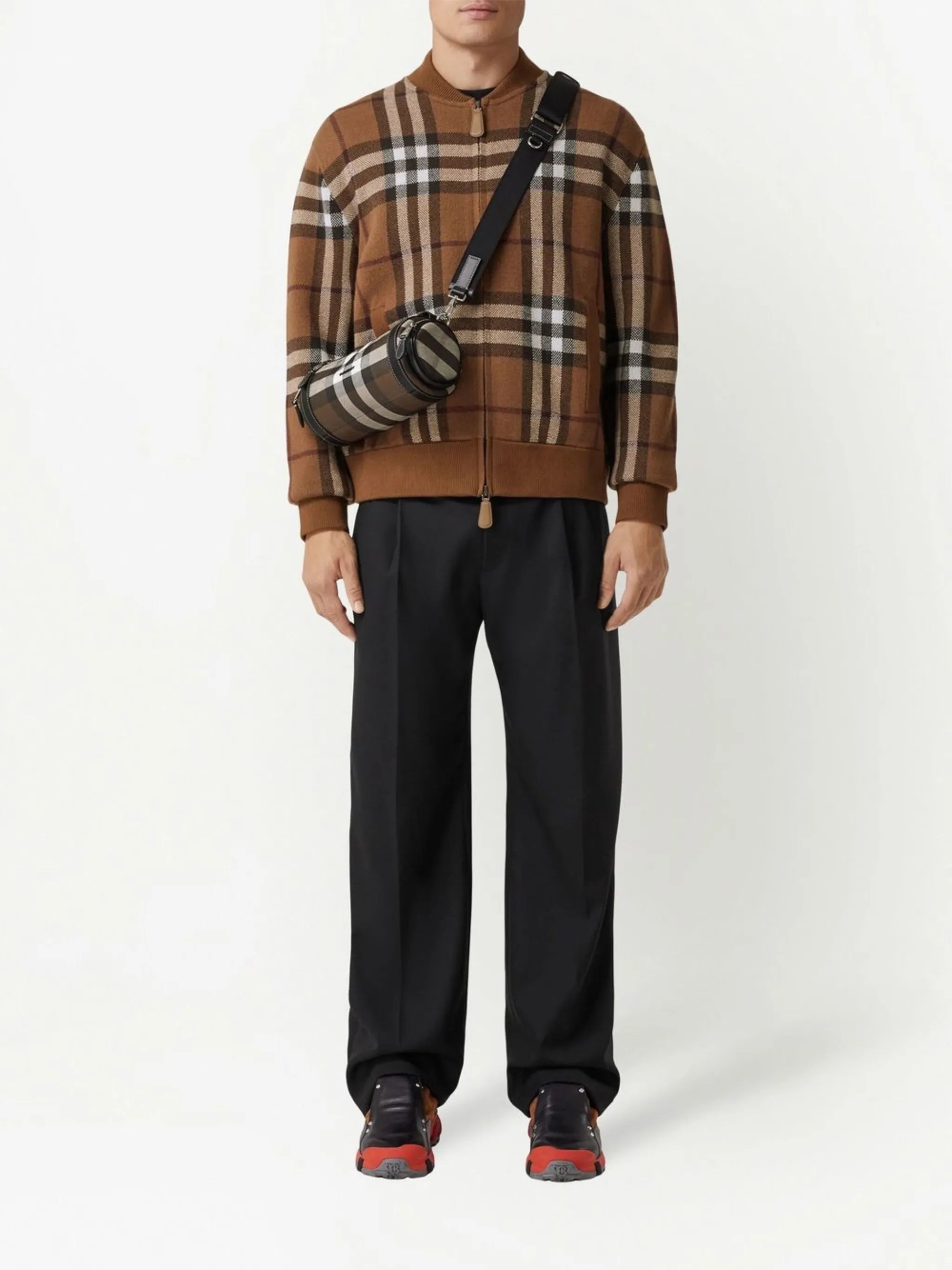 Vintage Check cashmere bomber jacket