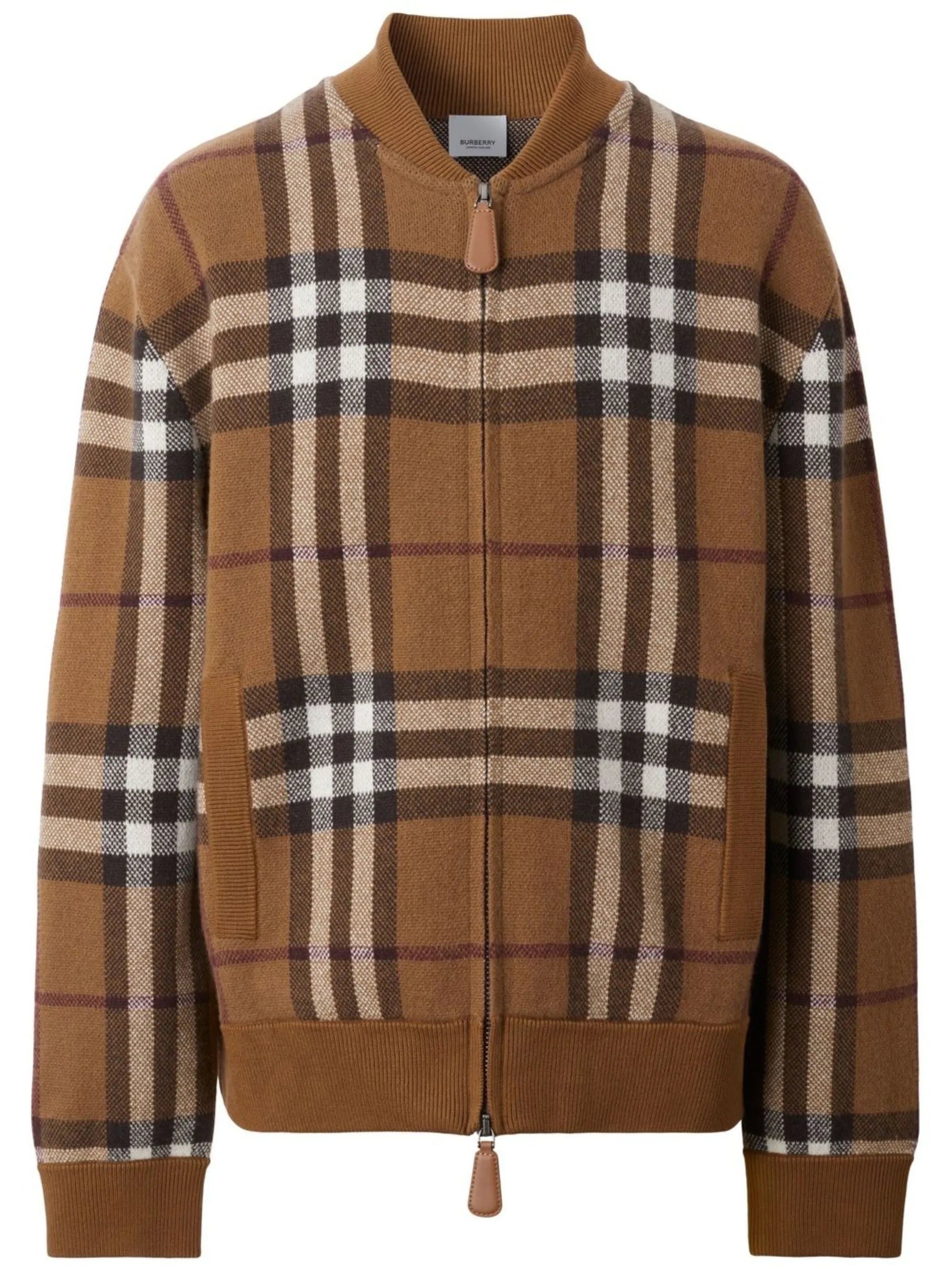 Vintage Check cashmere bomber jacket