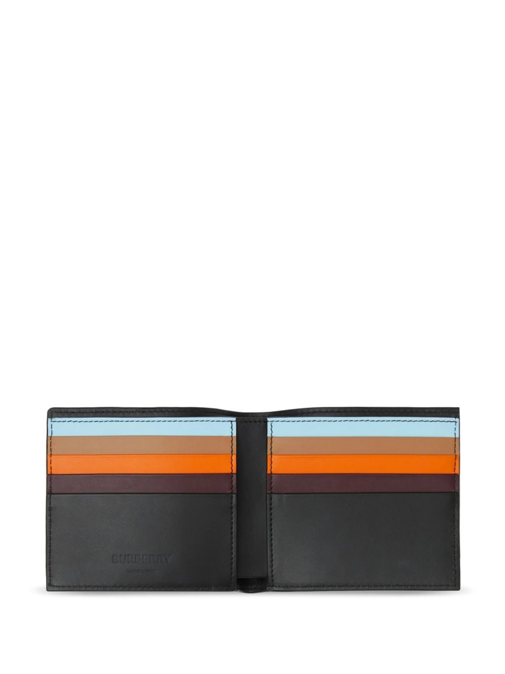 colour-block check bi-fold wallet
