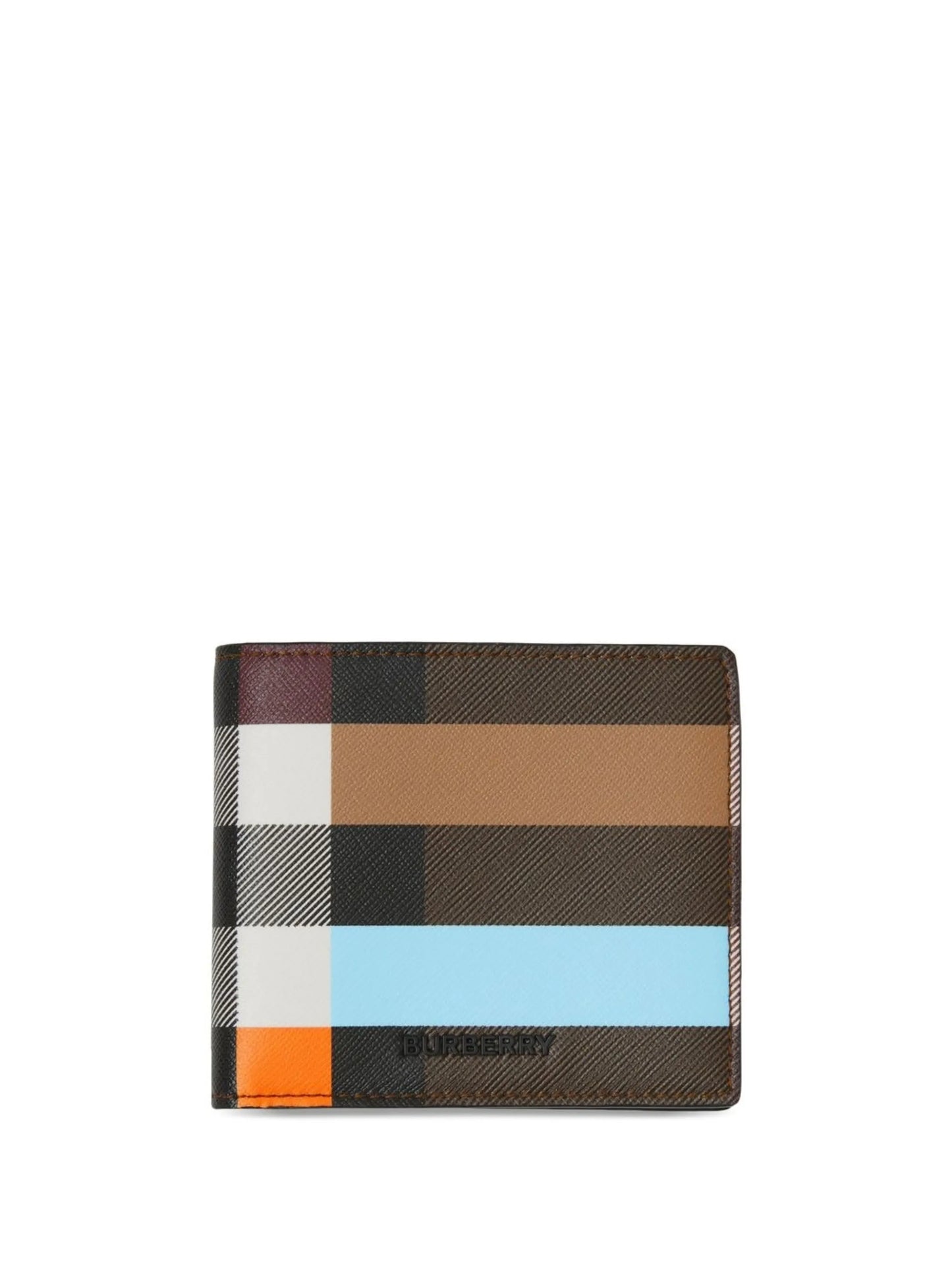 colour-block check bi-fold wallet