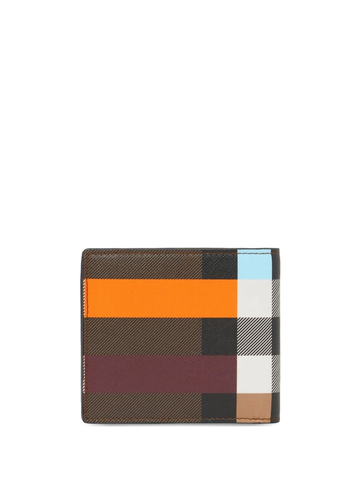colour-block check bi-fold wallet