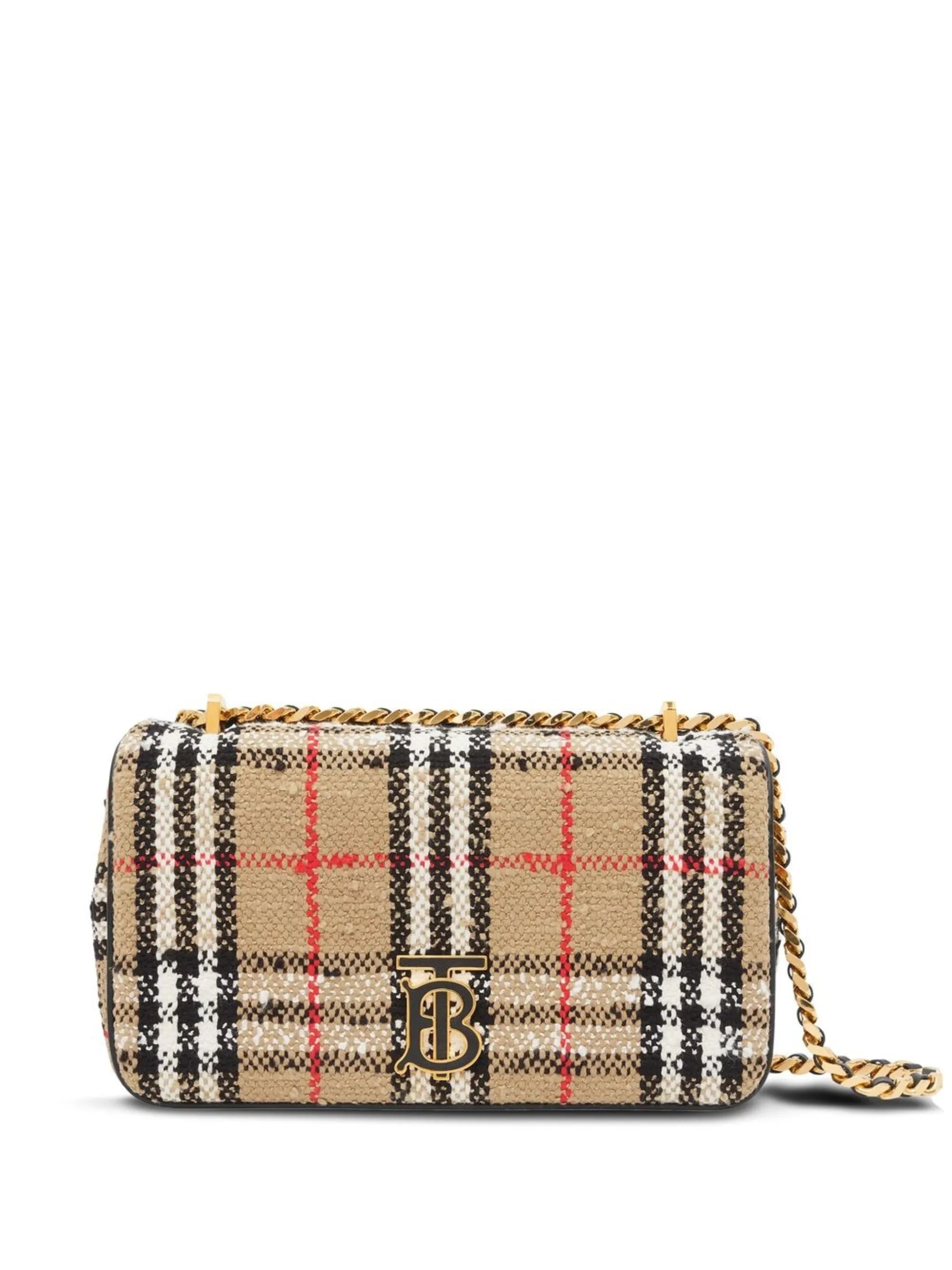 Lola Vintage-check bouclé shoulder bag