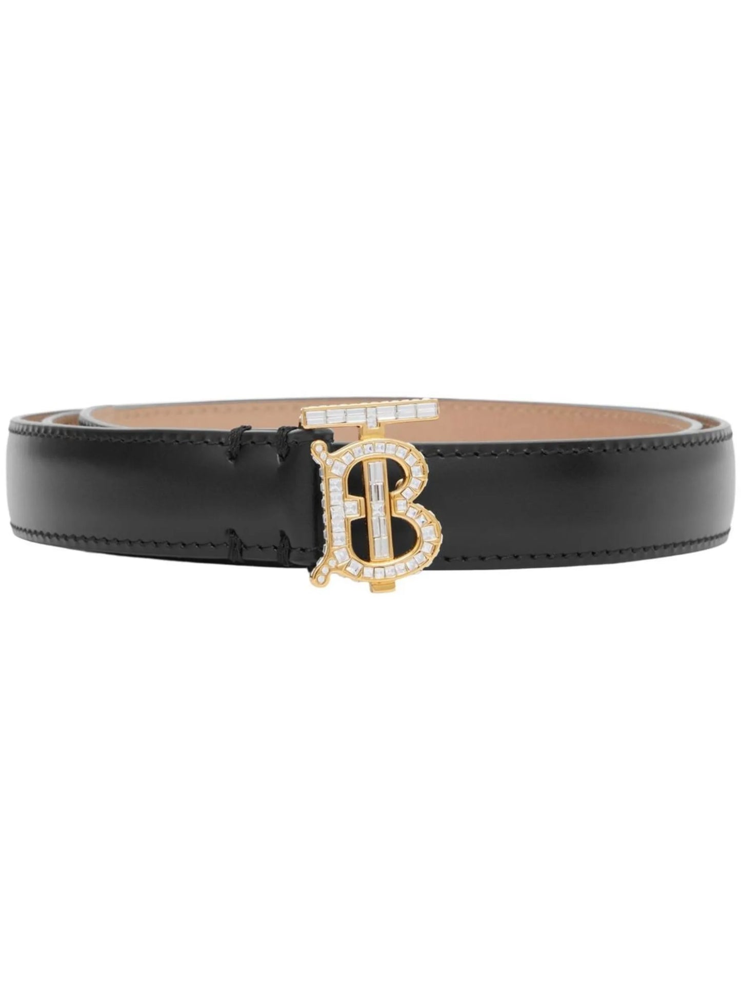 crystal-embellished logo-buckle belt