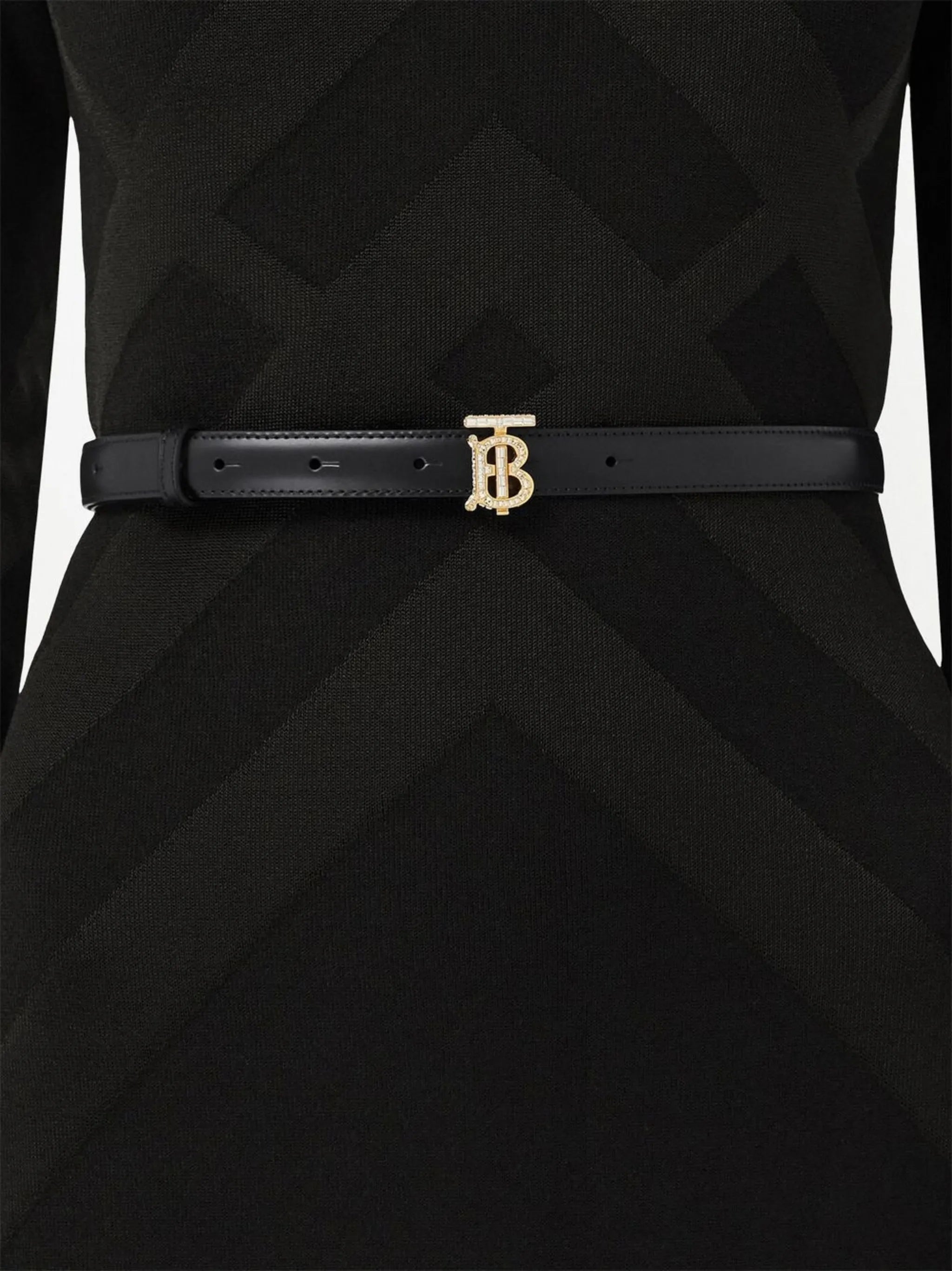 crystal-embellished logo-buckle belt