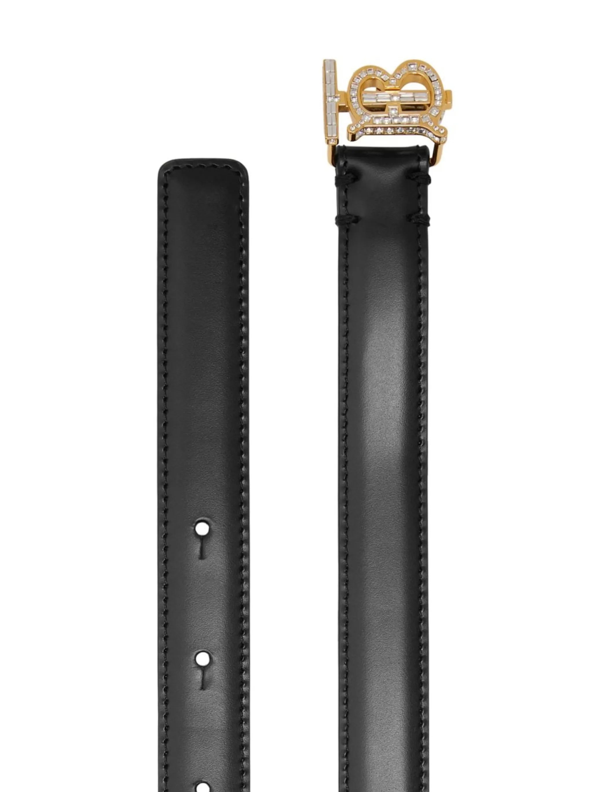 crystal-embellished logo-buckle belt