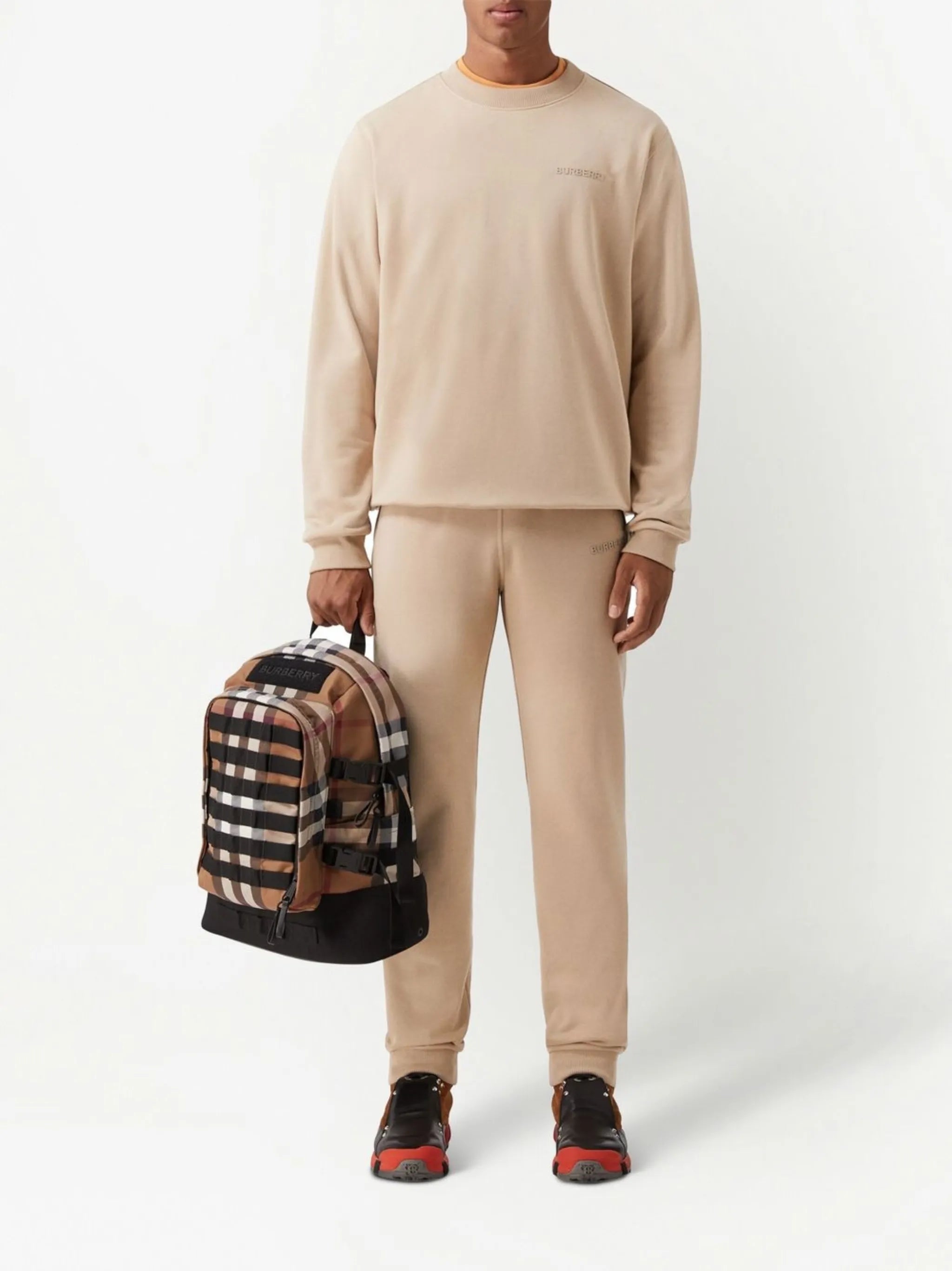 logo-embossed stretch-cotton sweatshirt