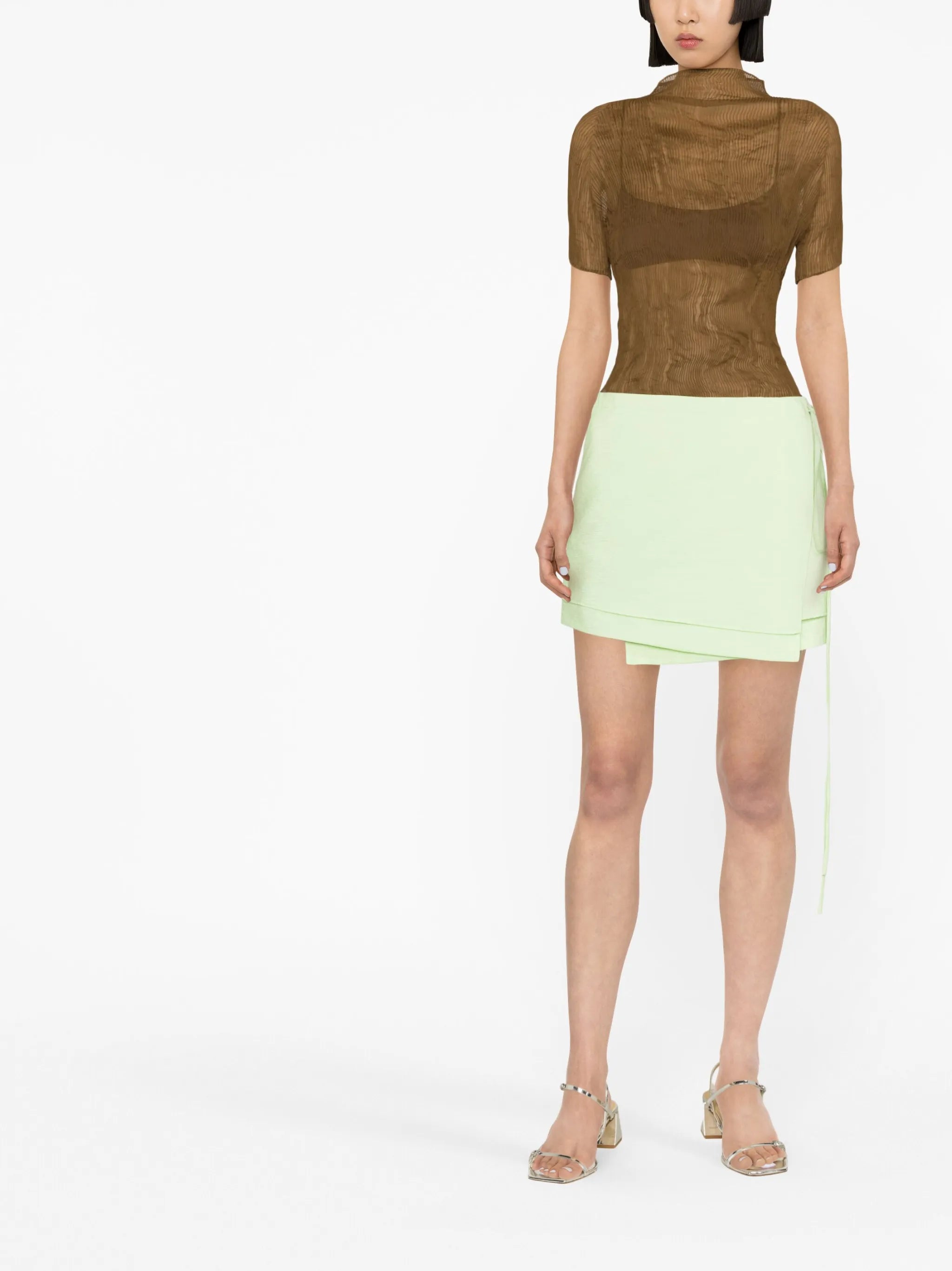 wrap-detail mini skirt