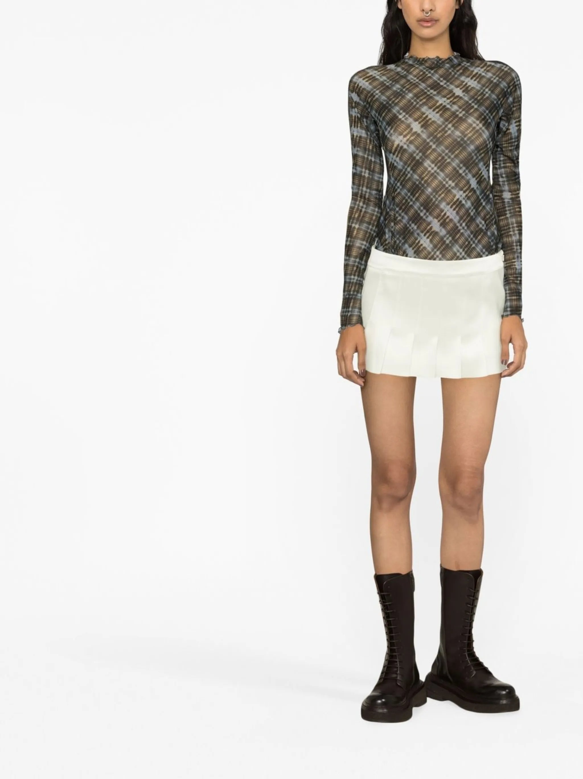 pleated mini skirt