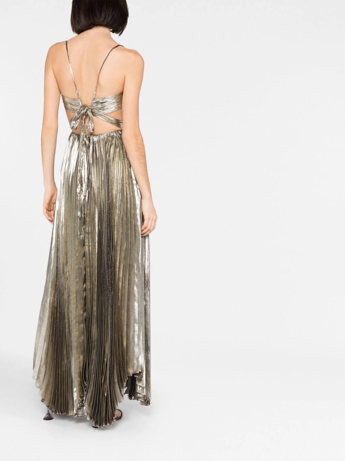 Lethia pleated cut-out gown