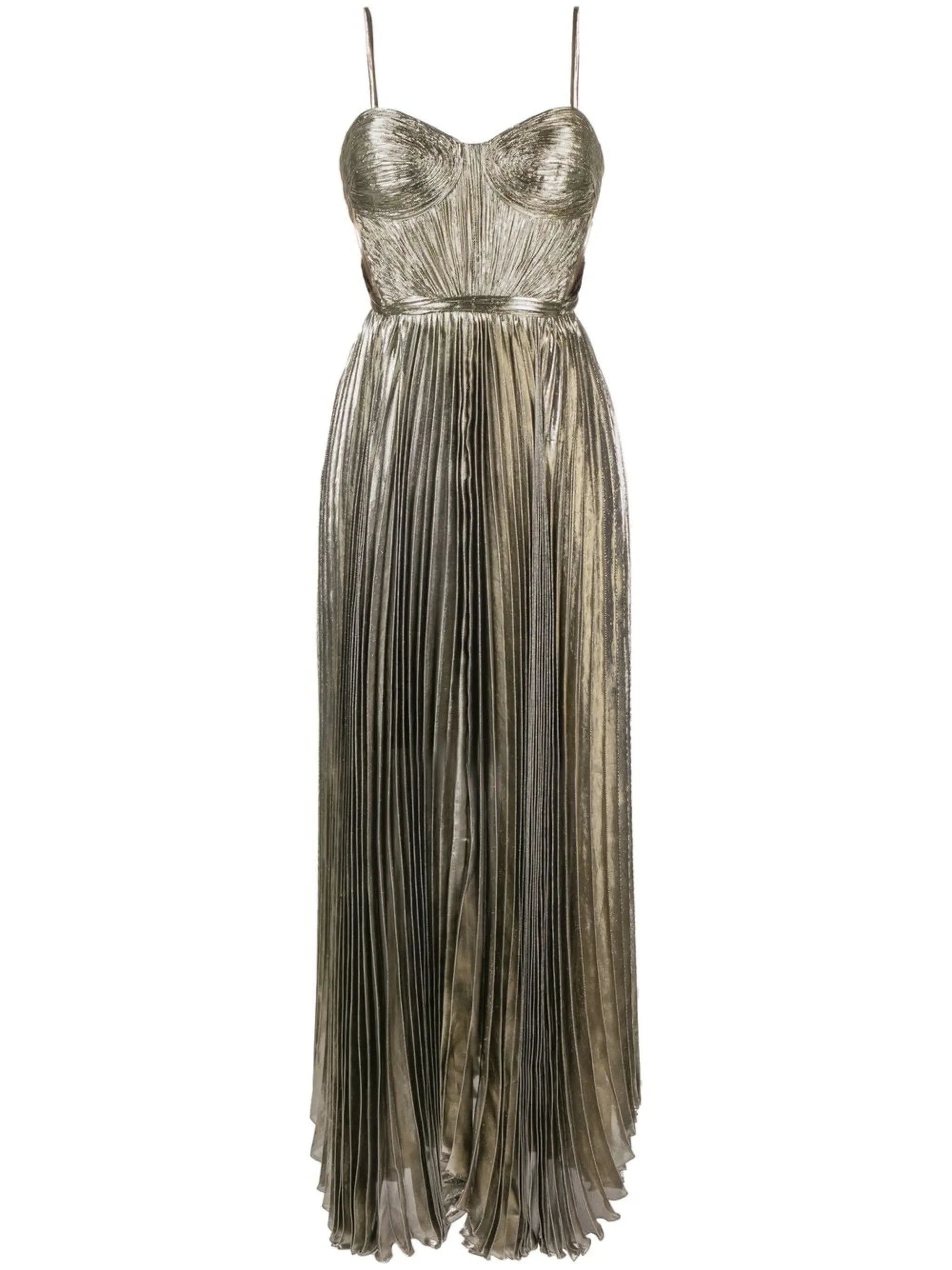 Lethia pleated cut-out gown