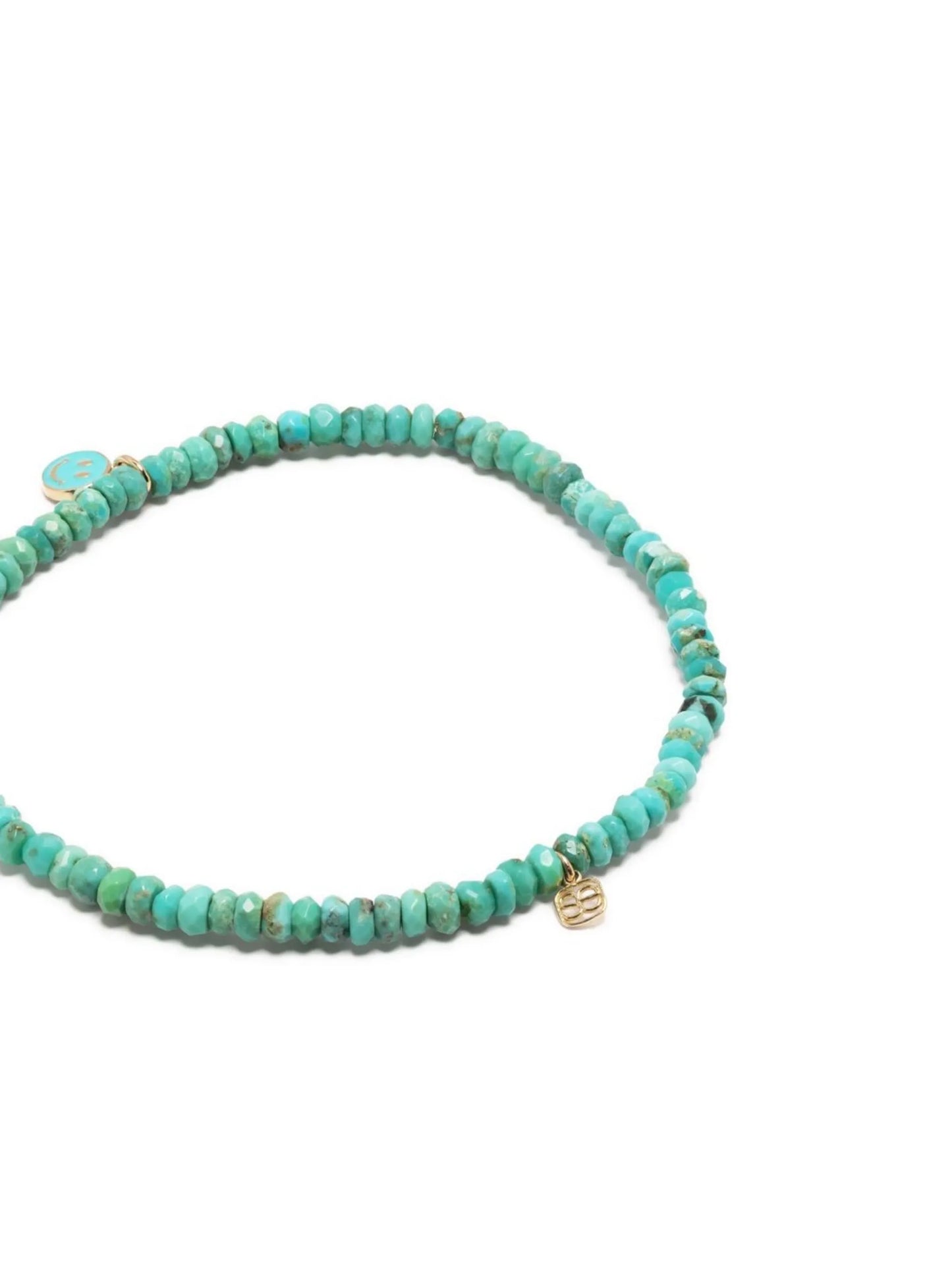 14kt yellow gold turquoise beaded bracelet