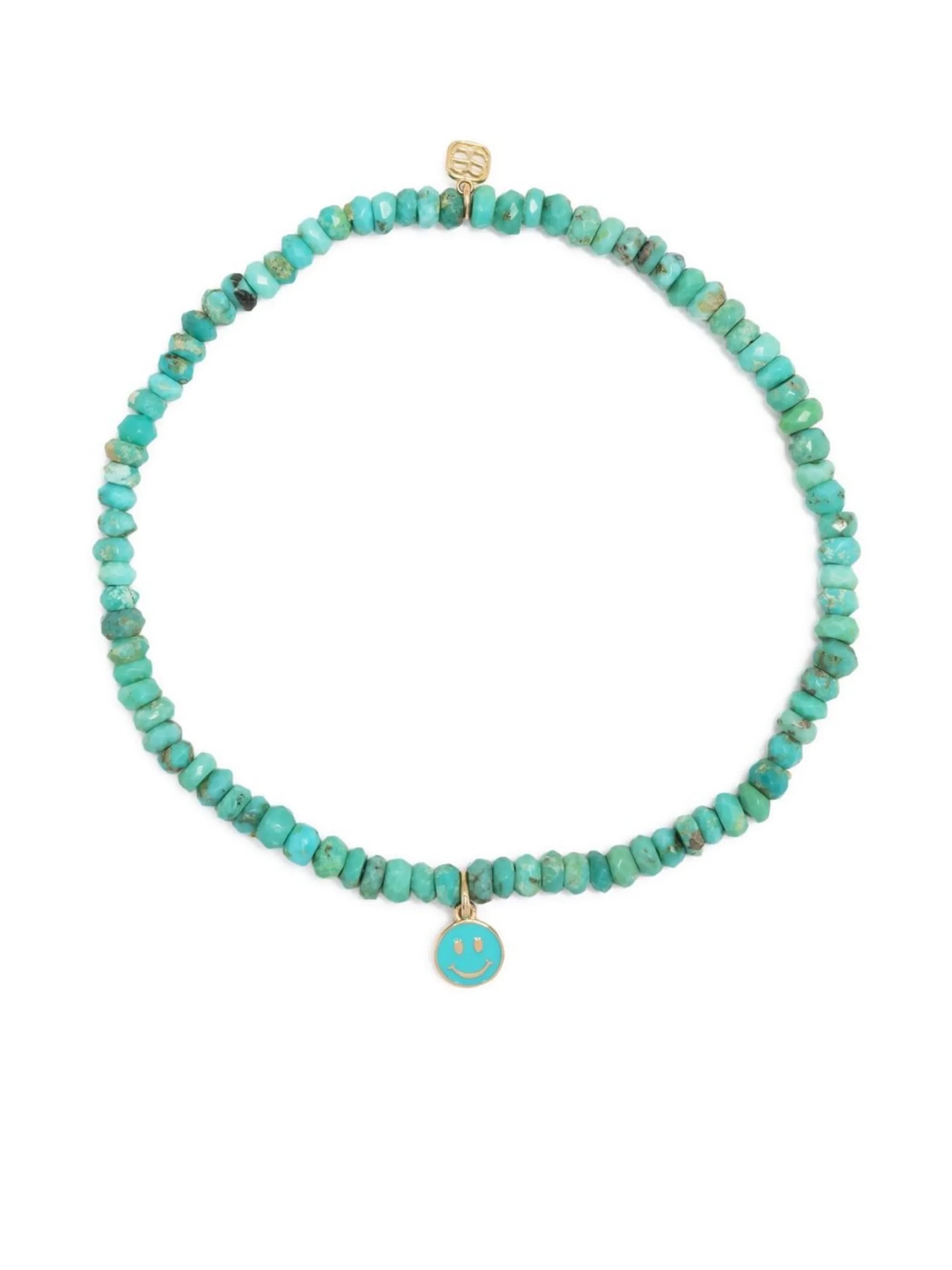 14kt yellow gold turquoise beaded bracelet