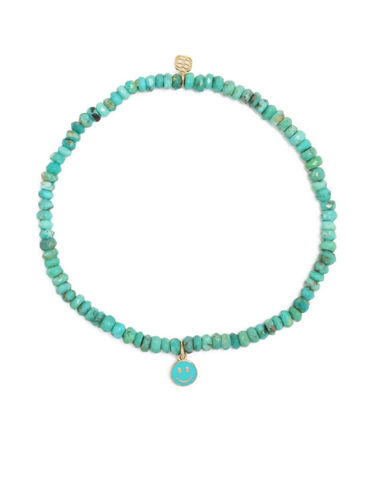 14kt yellow gold turquoise beaded bracelet