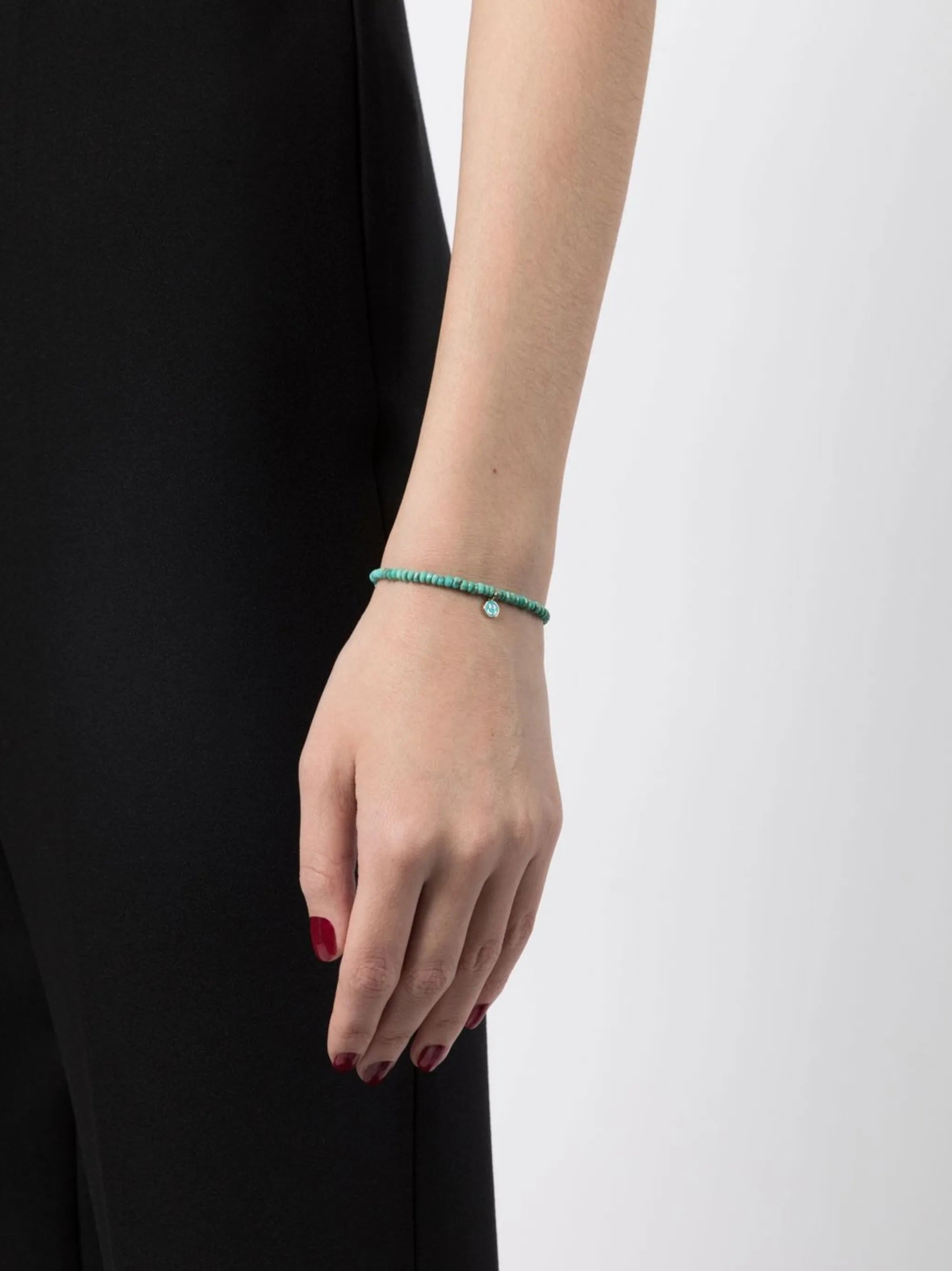 14kt yellow gold turquoise beaded bracelet