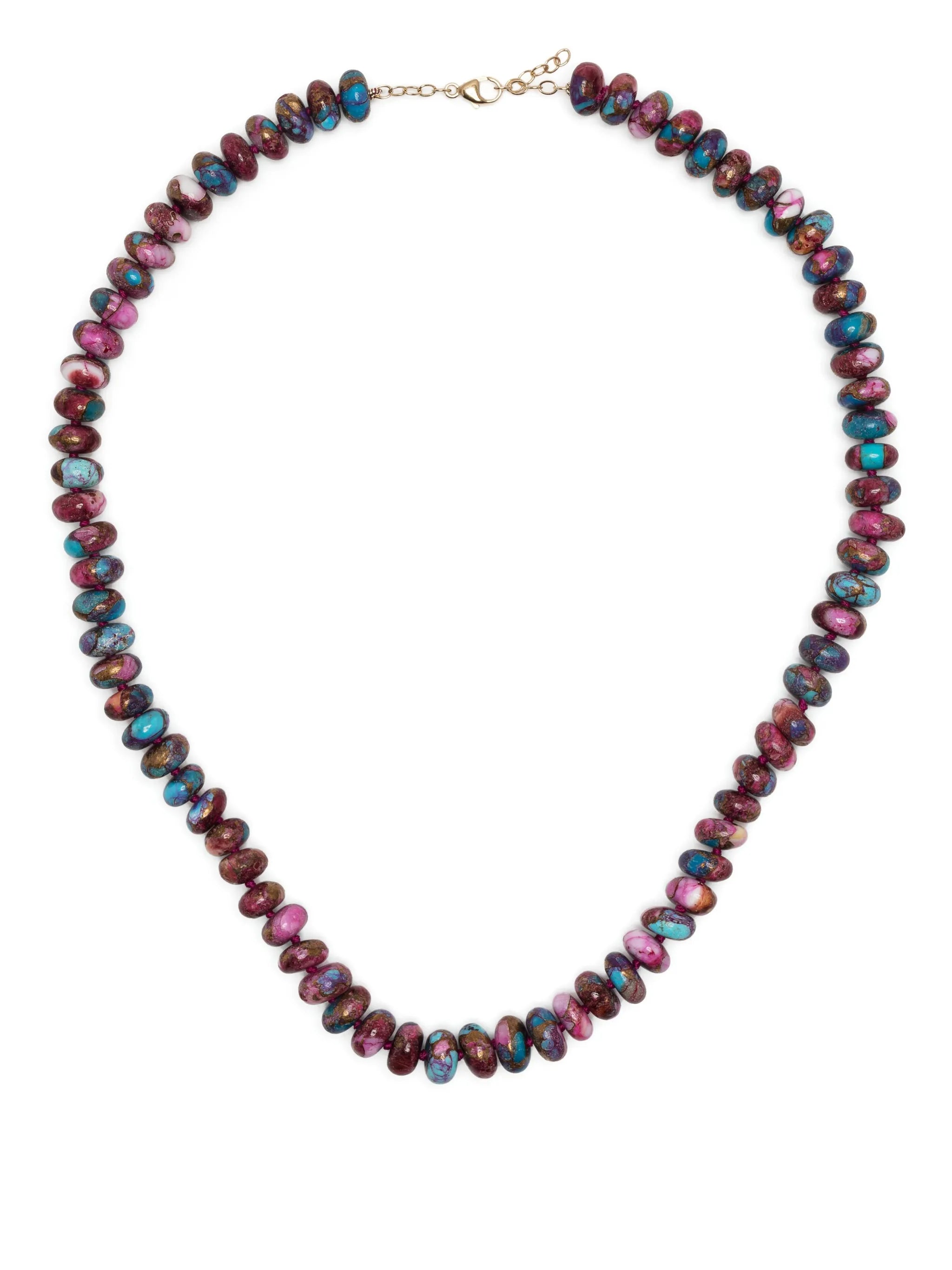14kt yellow gold Purple Dahlia turquoise necklace
