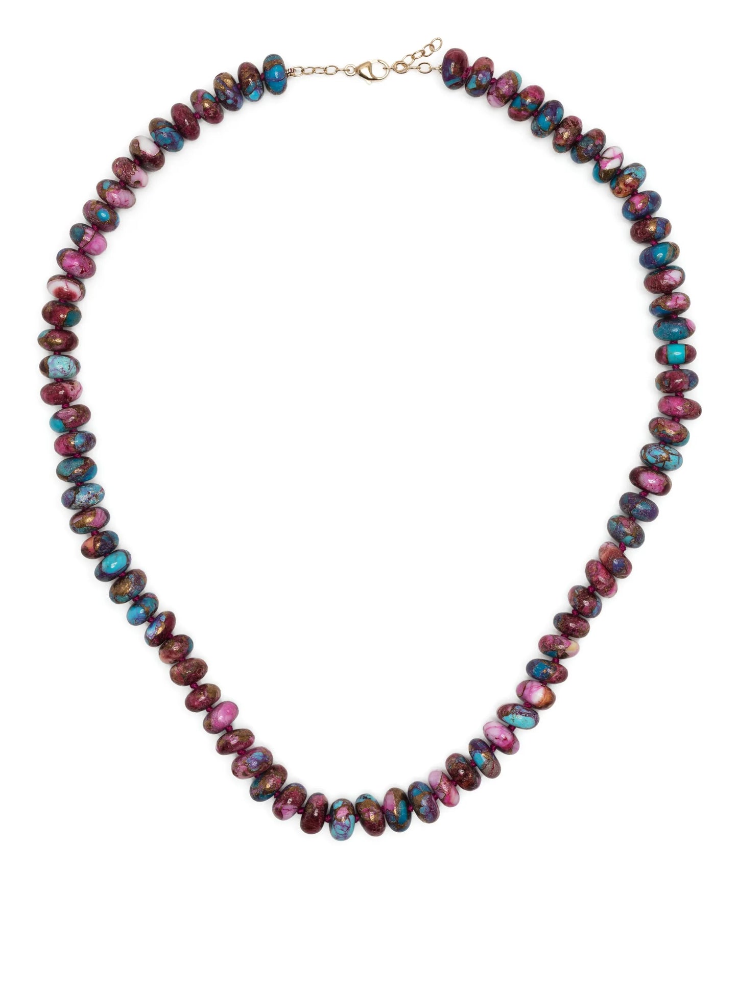 14kt yellow gold Purple Dahlia turquoise necklace