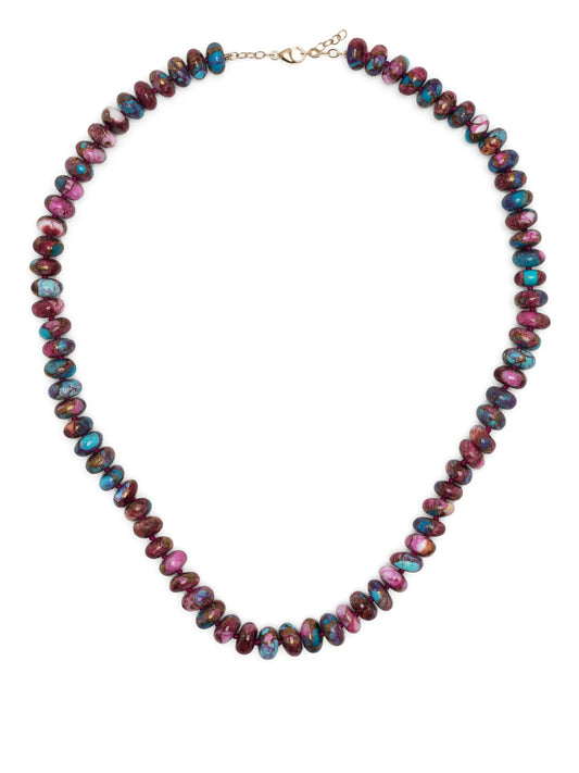 14kt yellow gold Purple Dahlia turquoise necklace