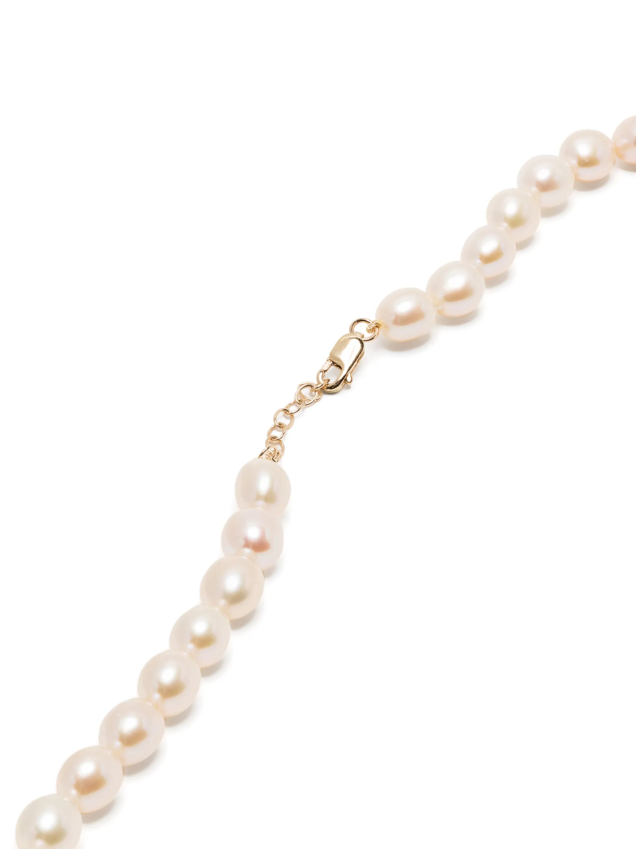 14kt yellow gold ocean pearl crystal quartz charm necklace