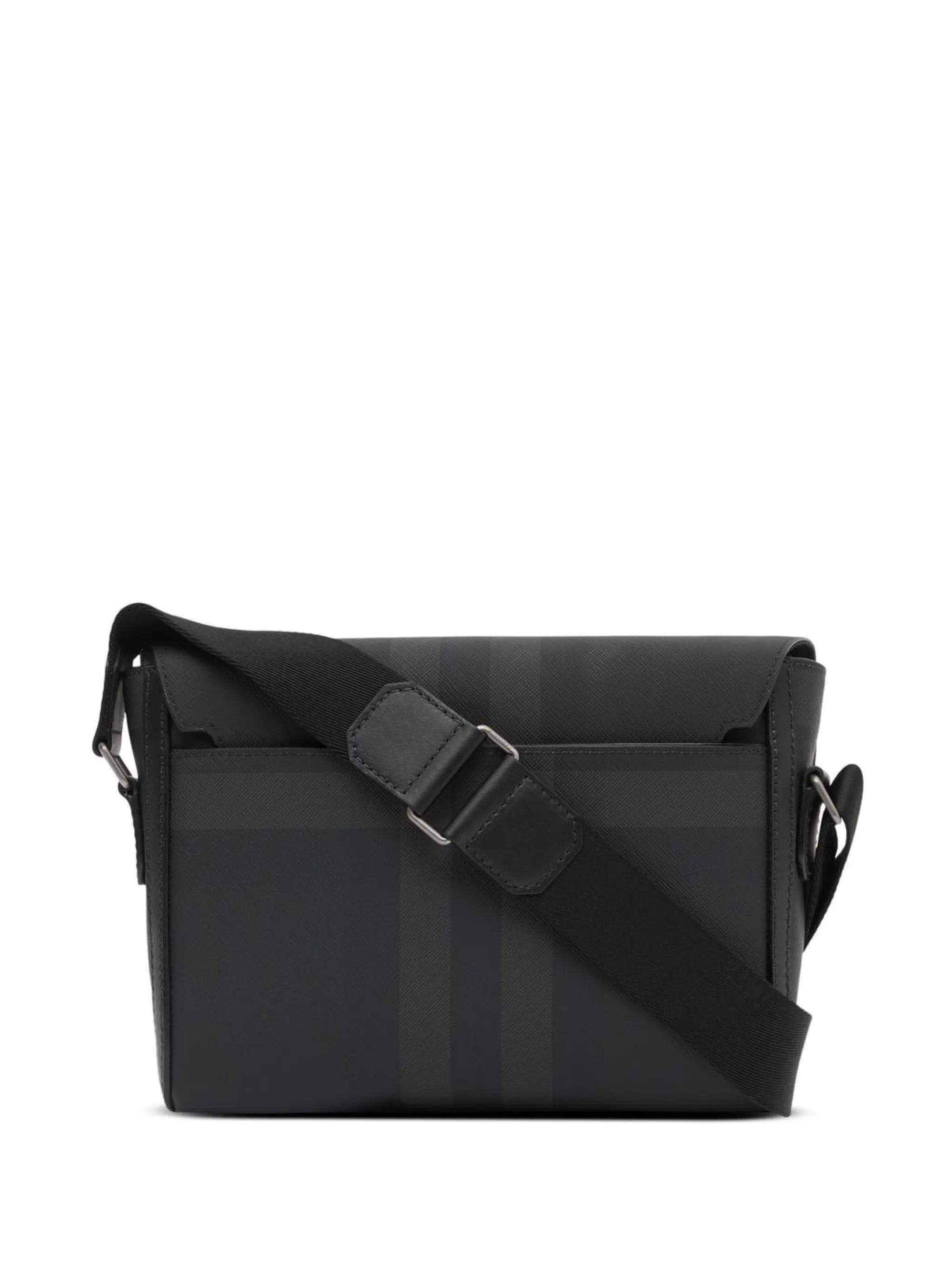 Checked logo-embossed Messenger bag