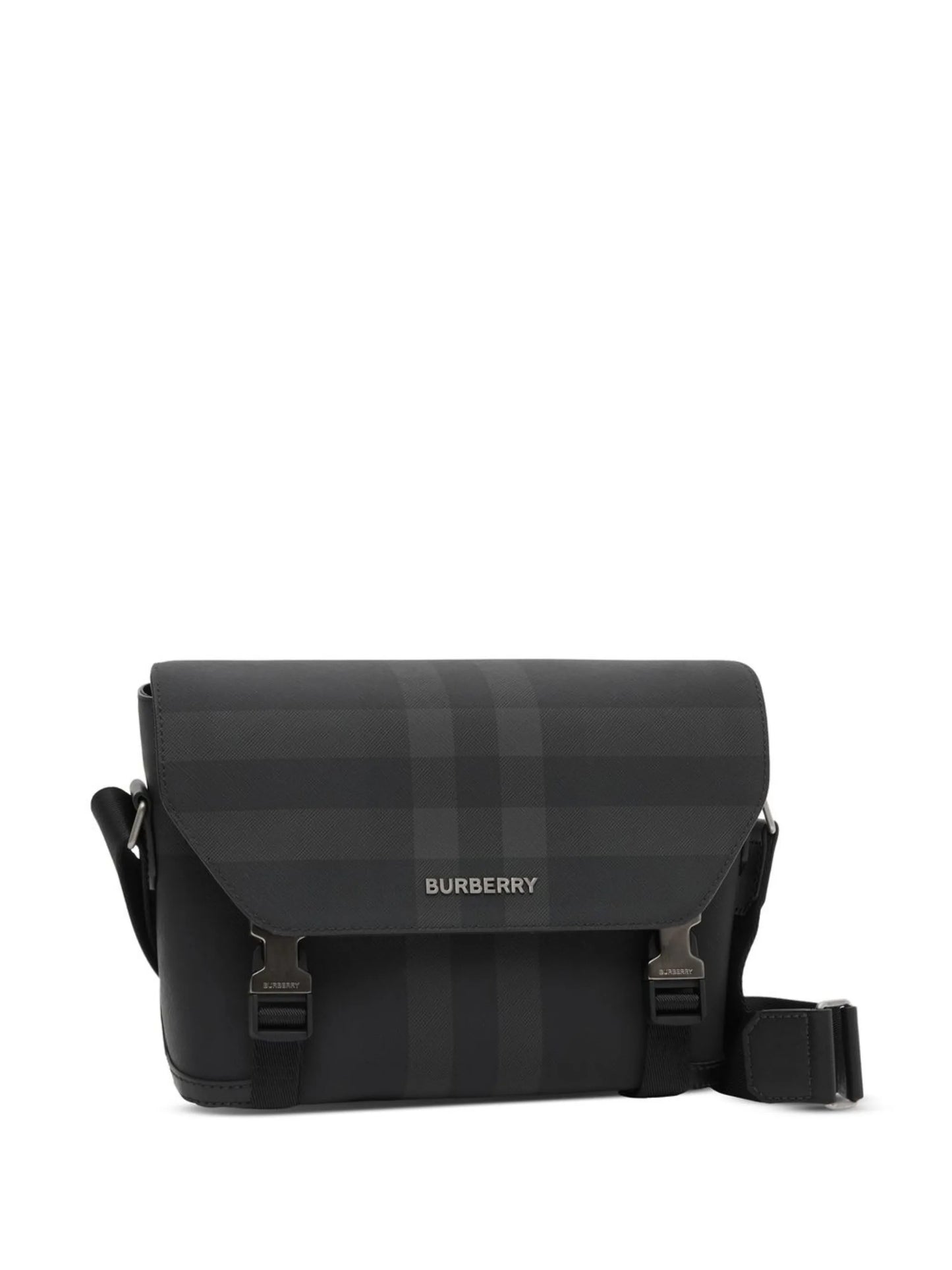 Checked logo-embossed Messenger bag