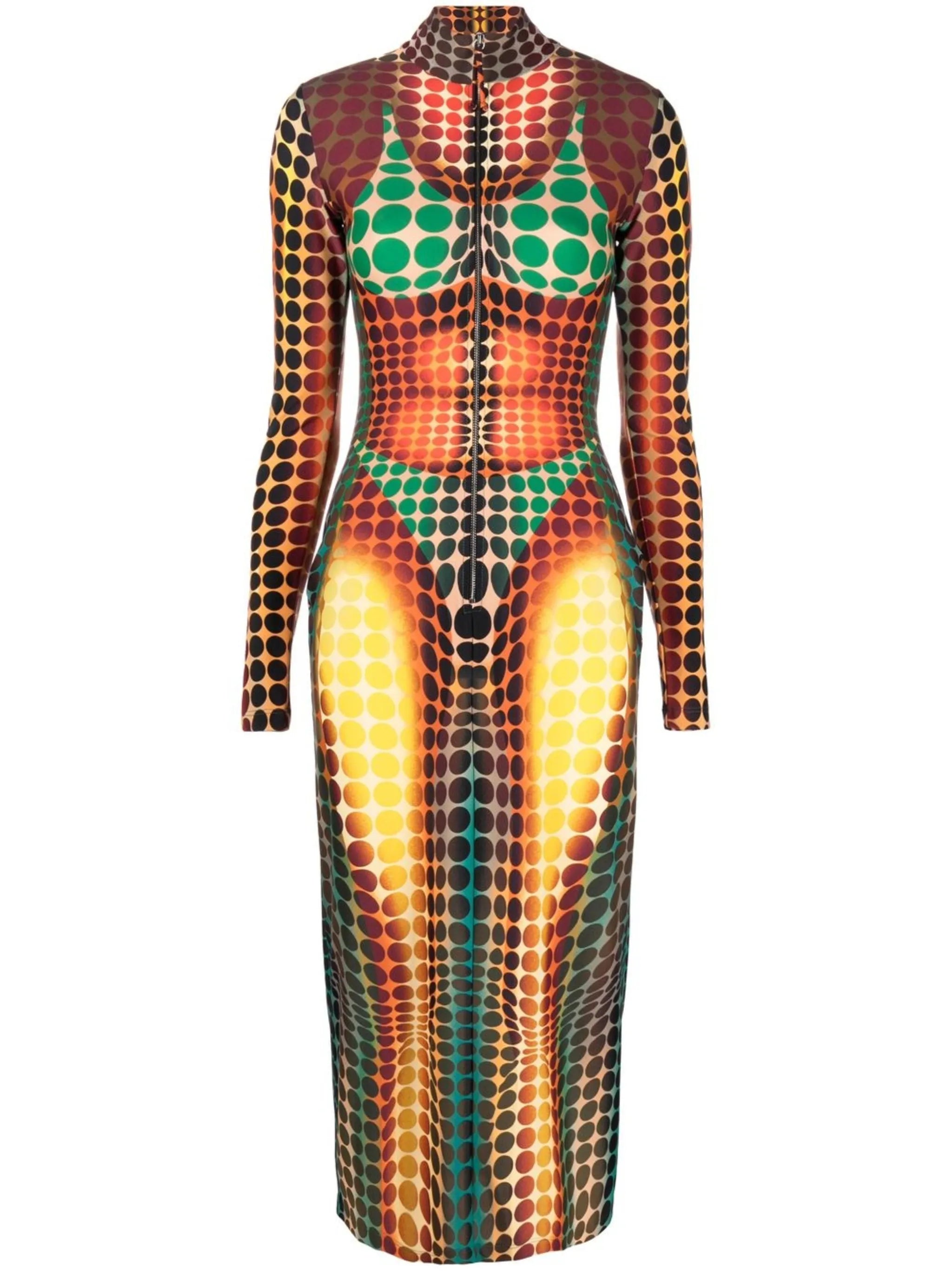 The Brown Dots Print Dress