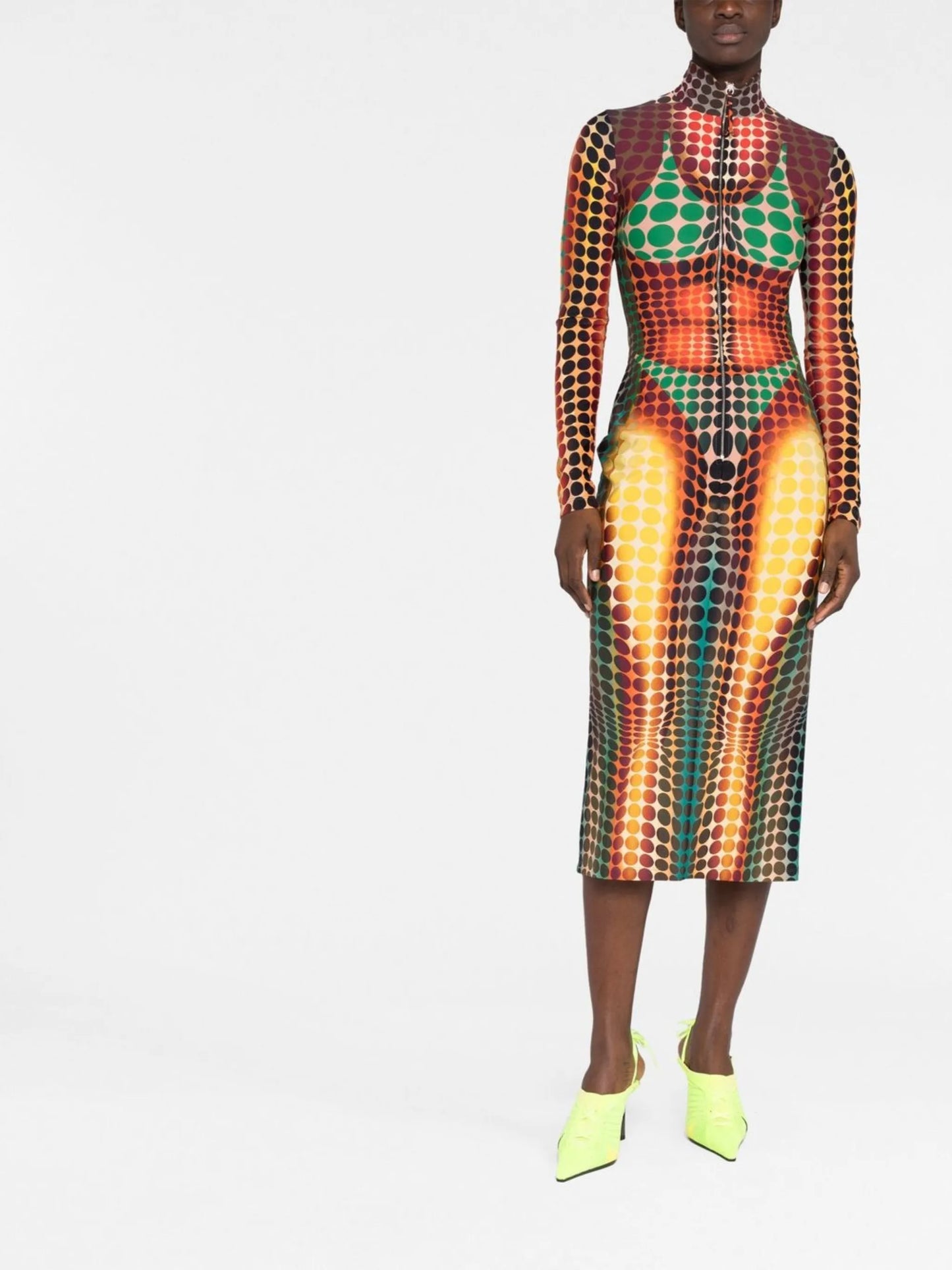 The Brown Dots Print Dress