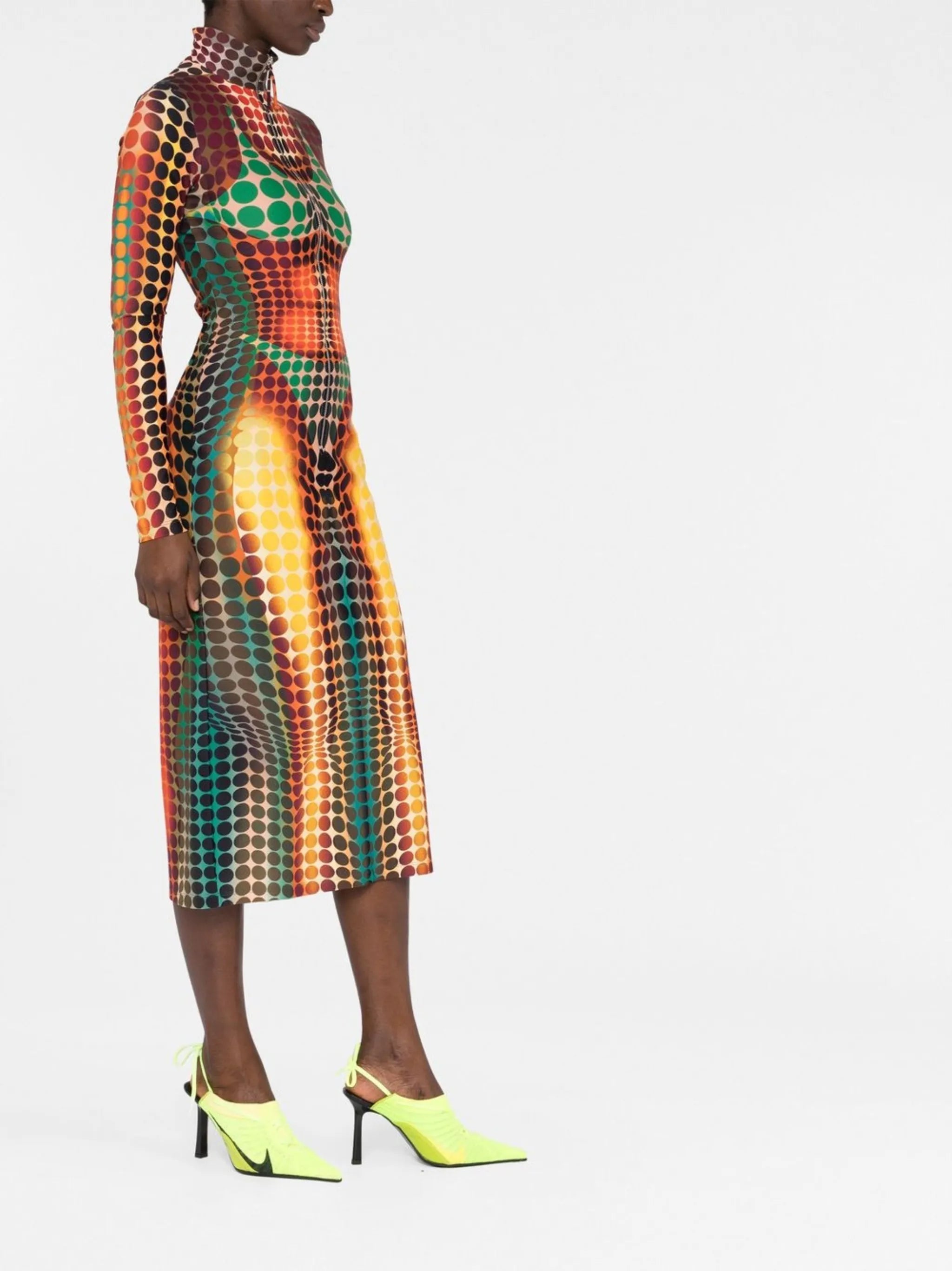 The Brown Dots Print Dress