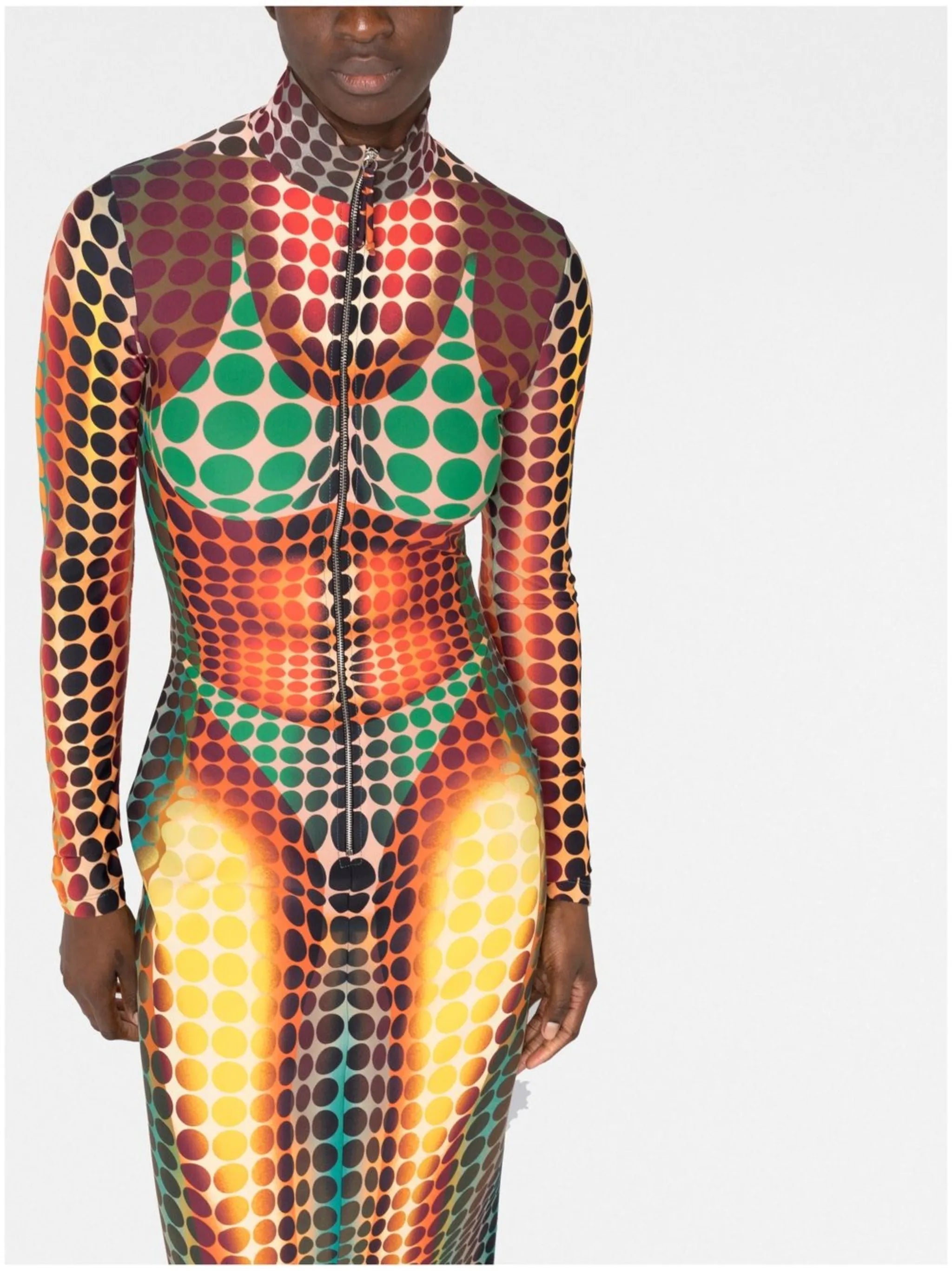 The Brown Dots Print Dress