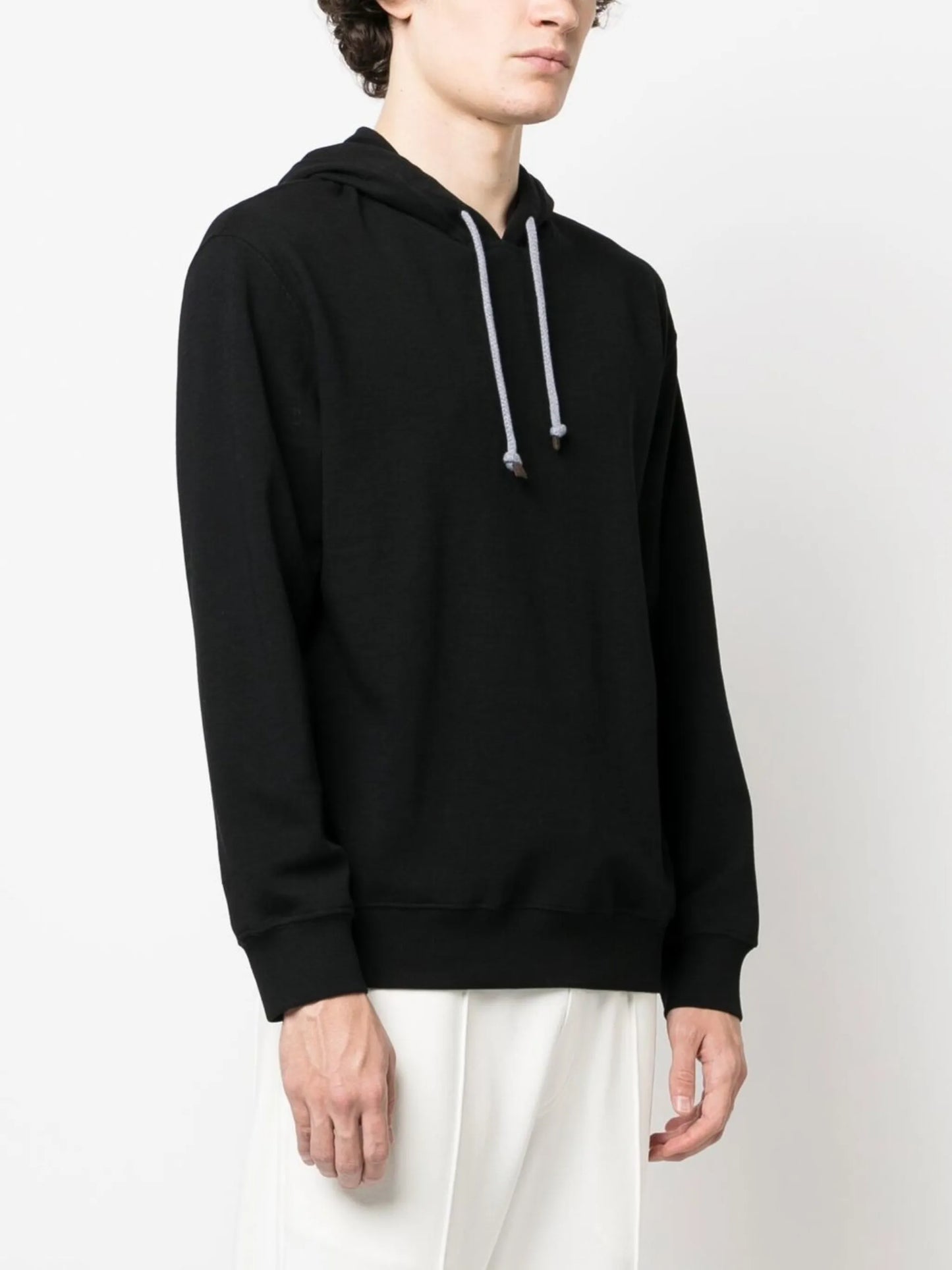 drawstring neck cotton hoodie