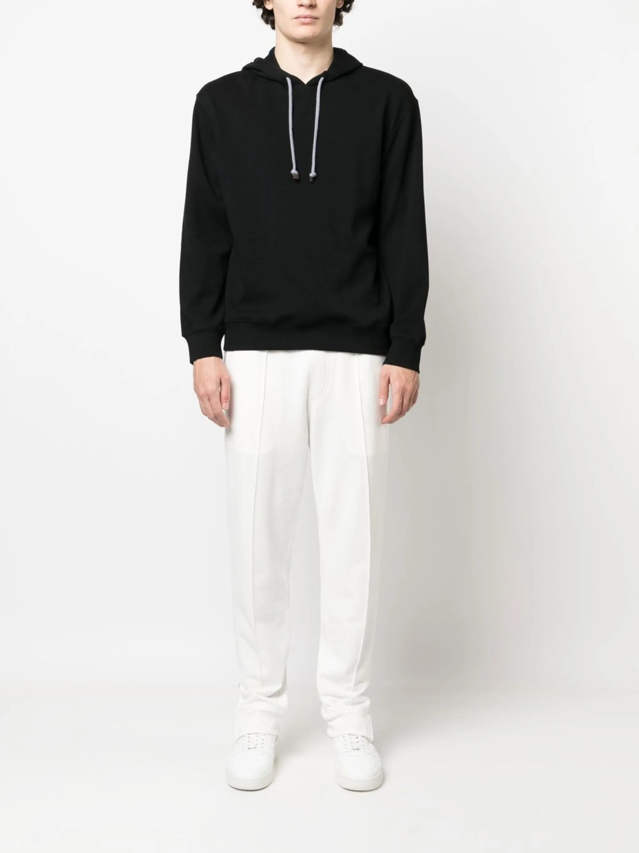 drawstring neck cotton hoodie