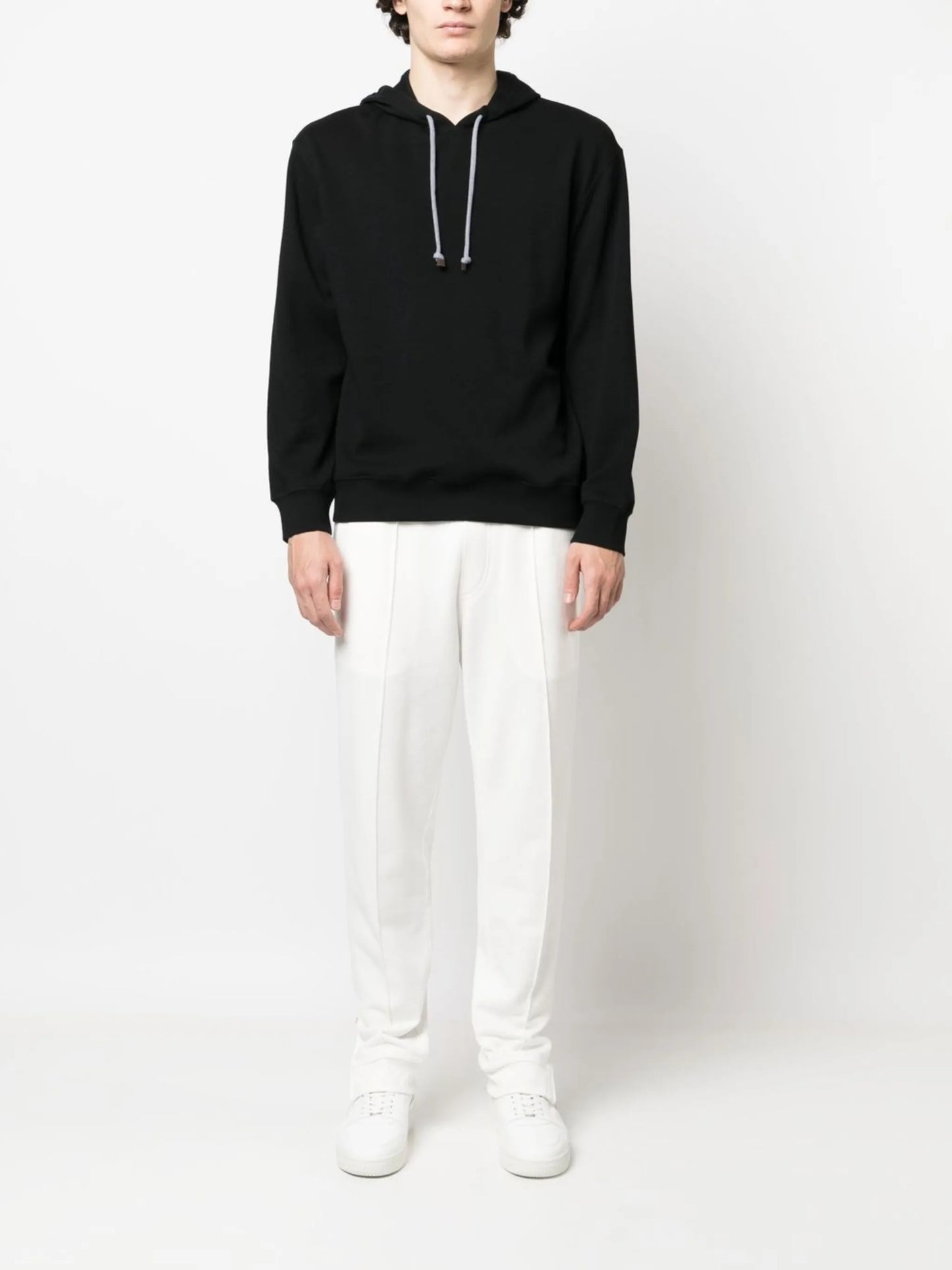 drawstring neck cotton hoodie