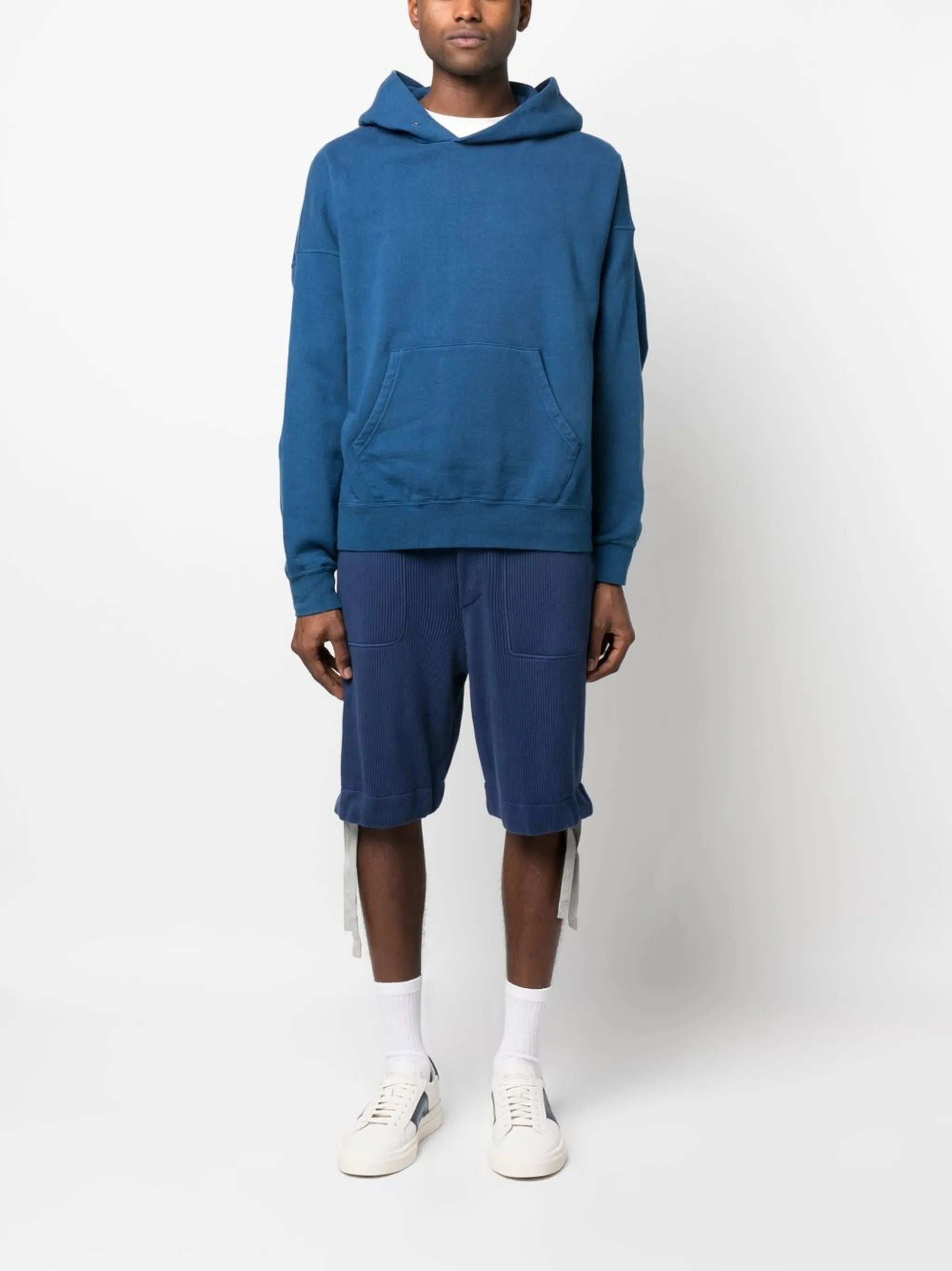 elasticated-waist track shorts