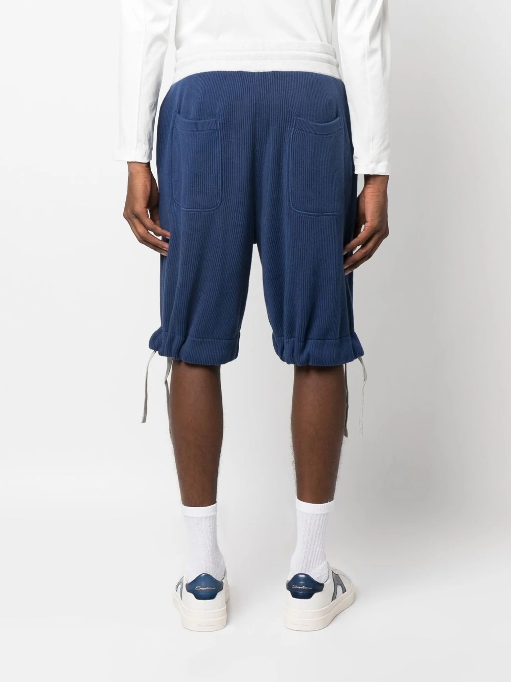 elasticated-waist track shorts