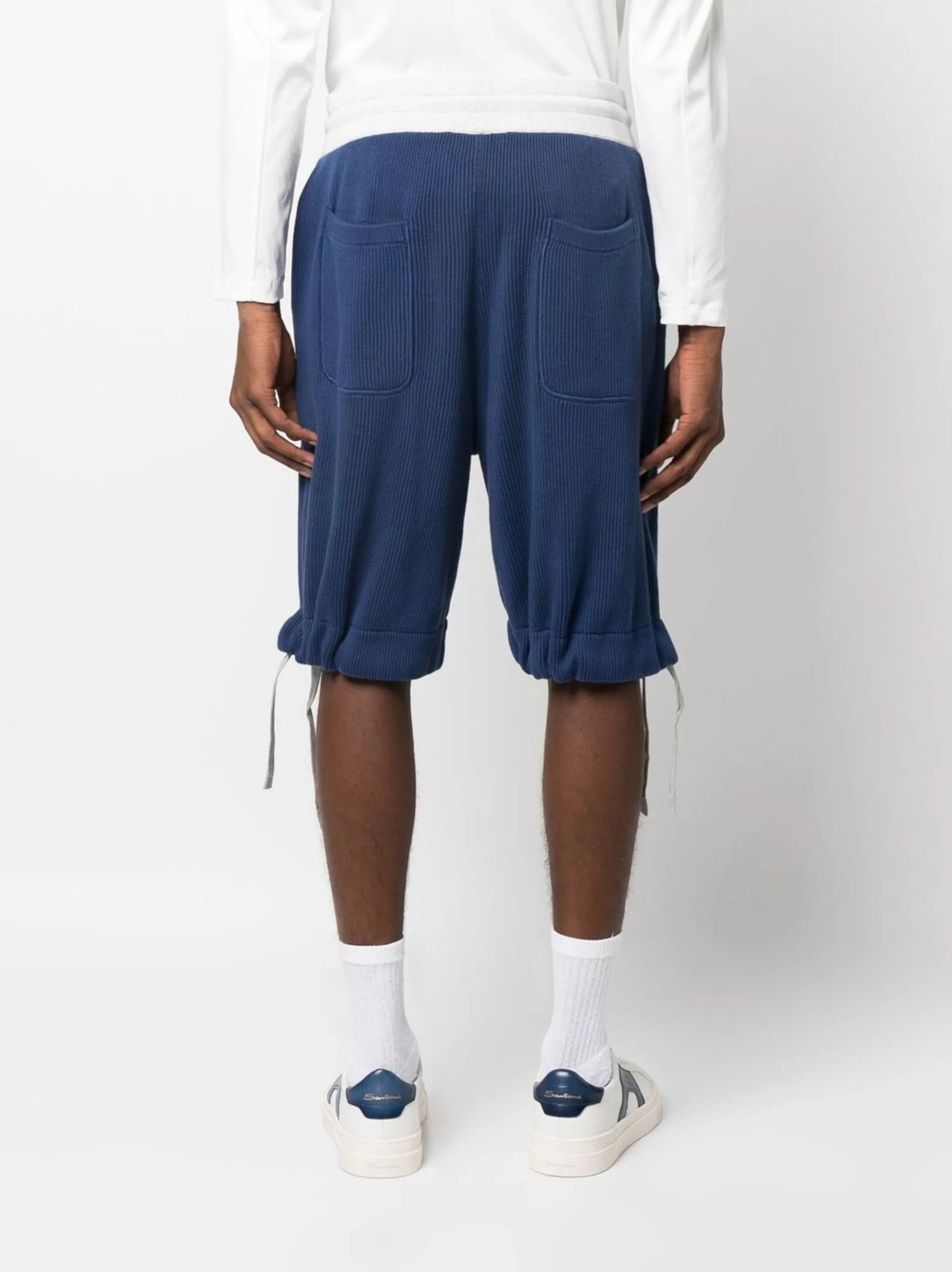 elasticated-waist track shorts