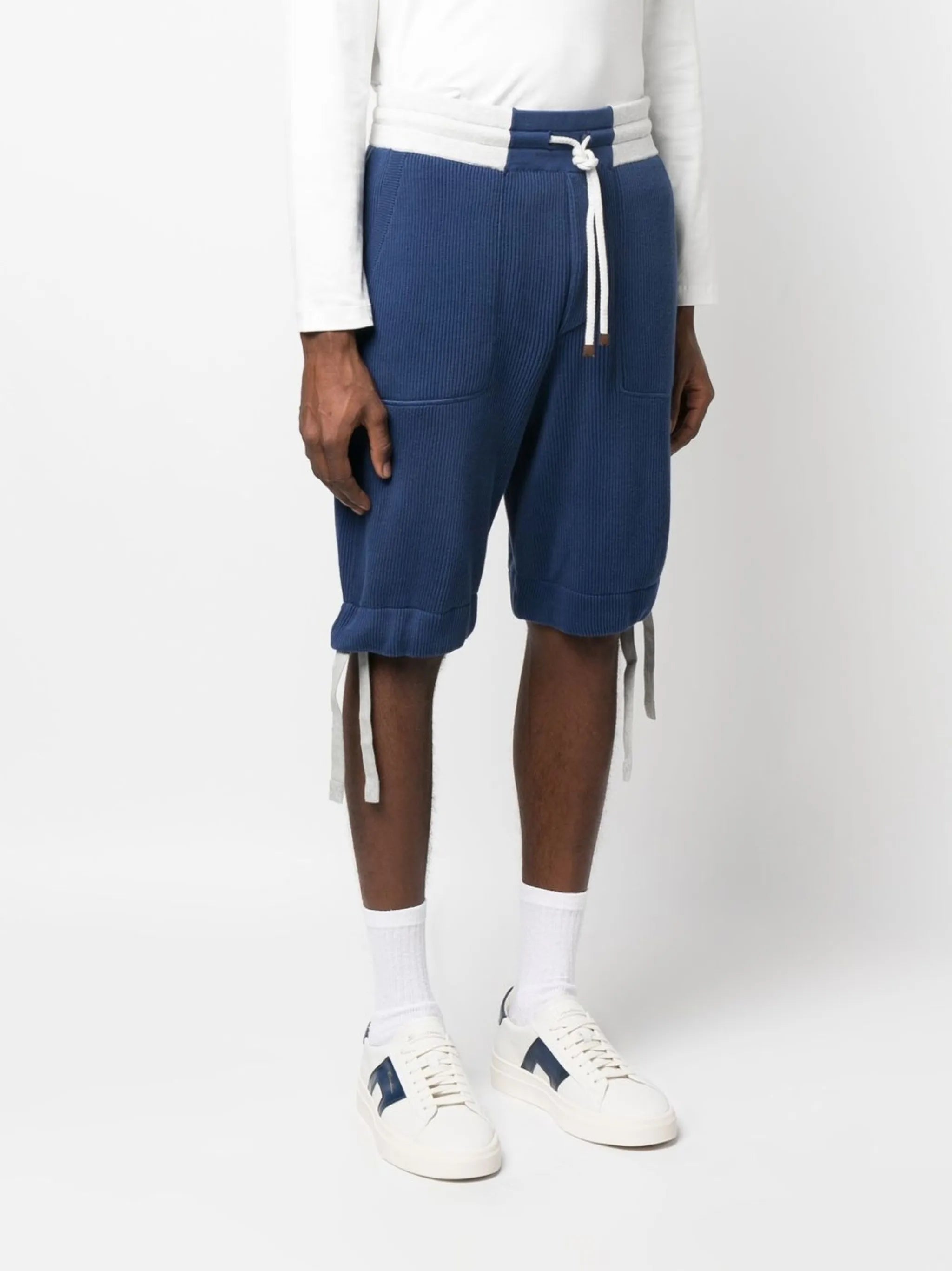 elasticated-waist track shorts