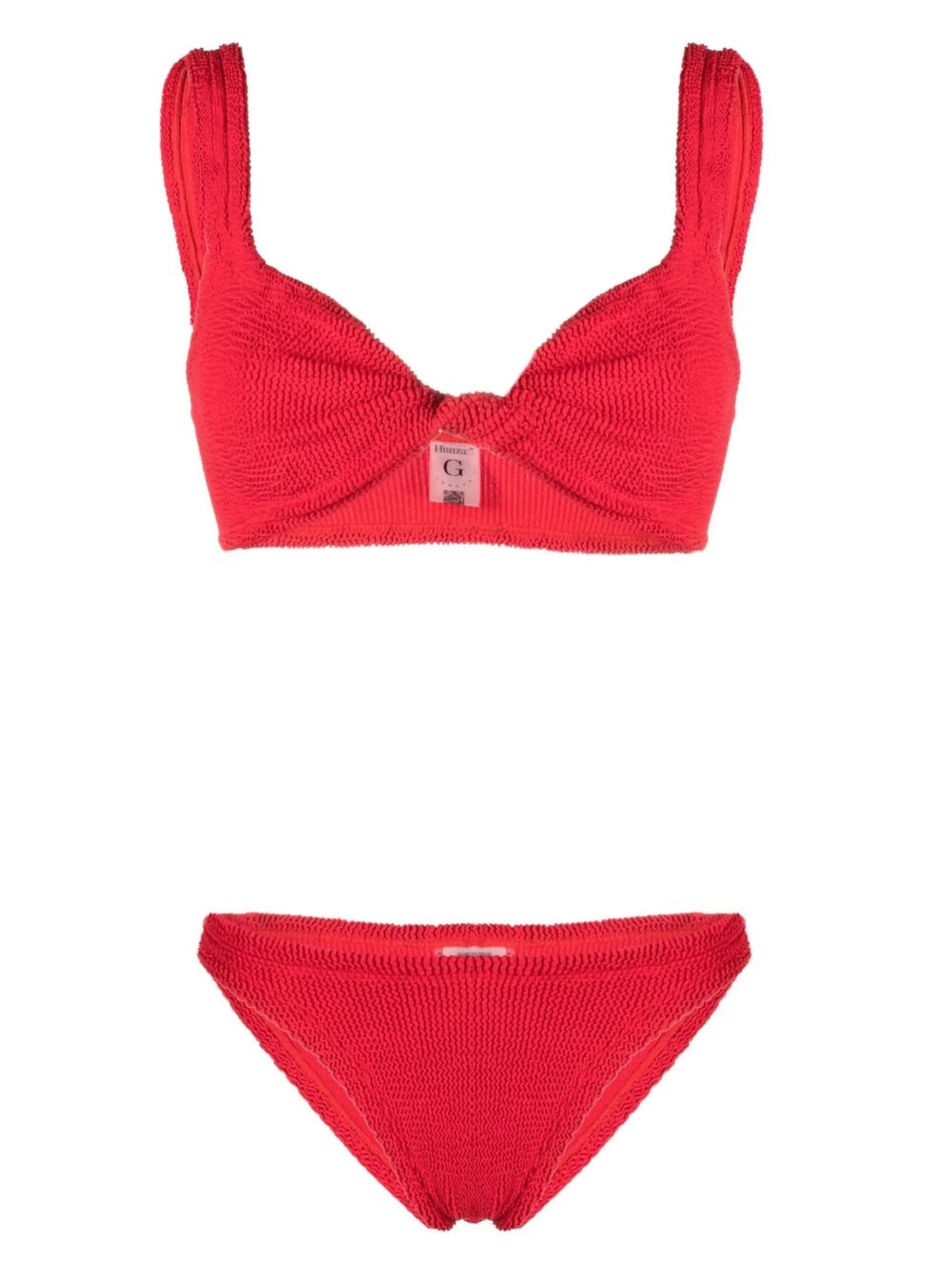 Twist-detail crinkle bikini set