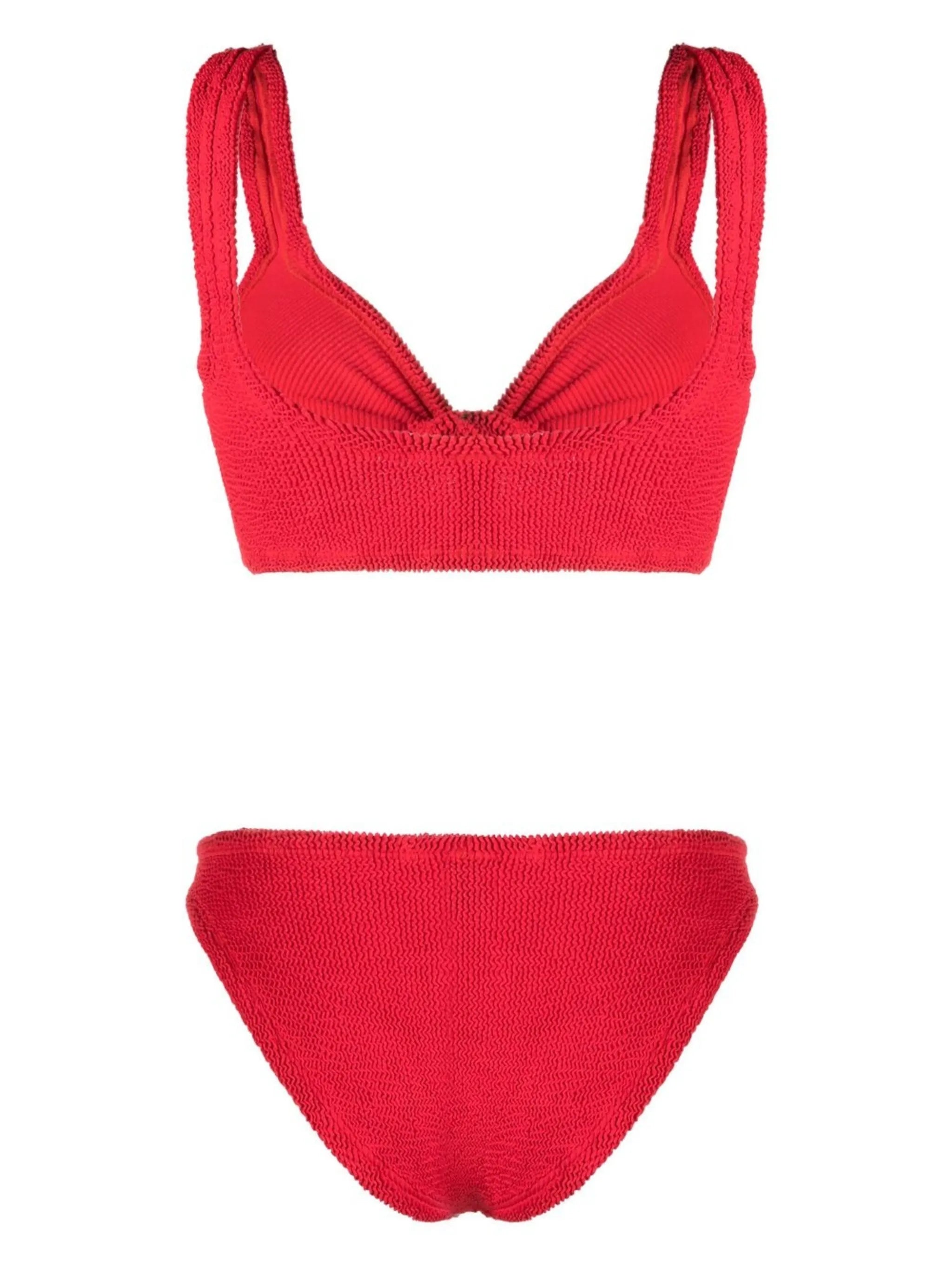 Twist-detail crinkle bikini set