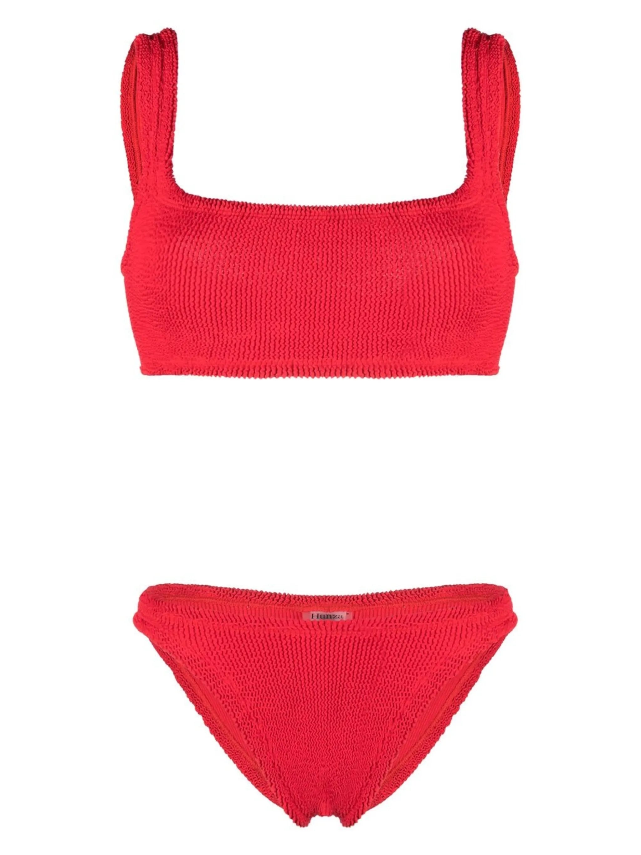 Xandra crinkled-effect bikini set