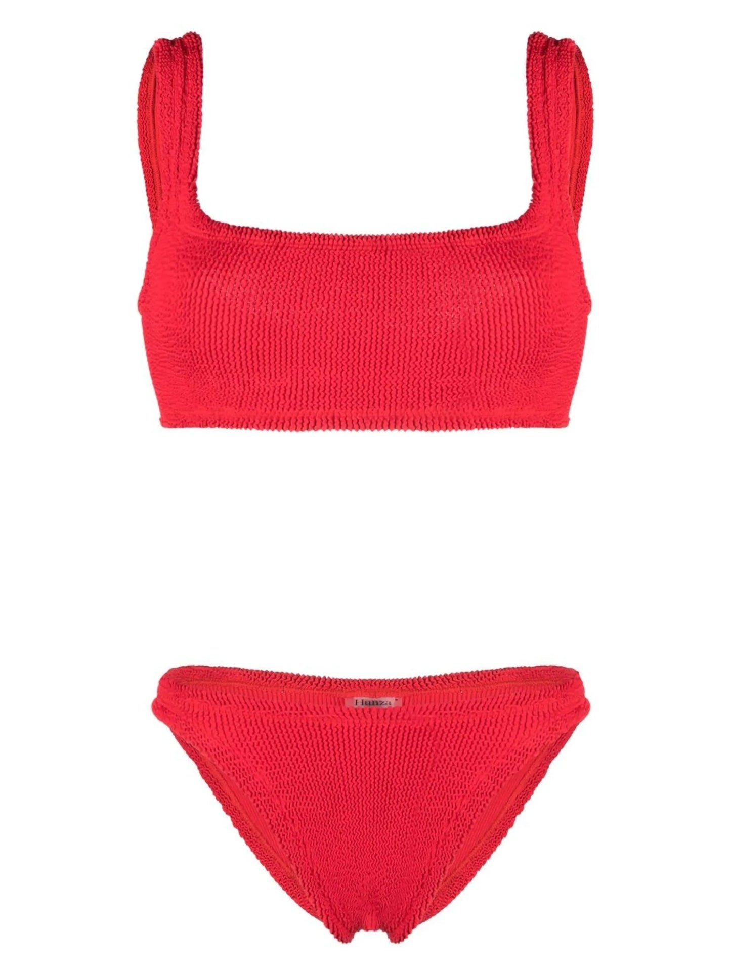 Xandra crinkled-effect bikini set