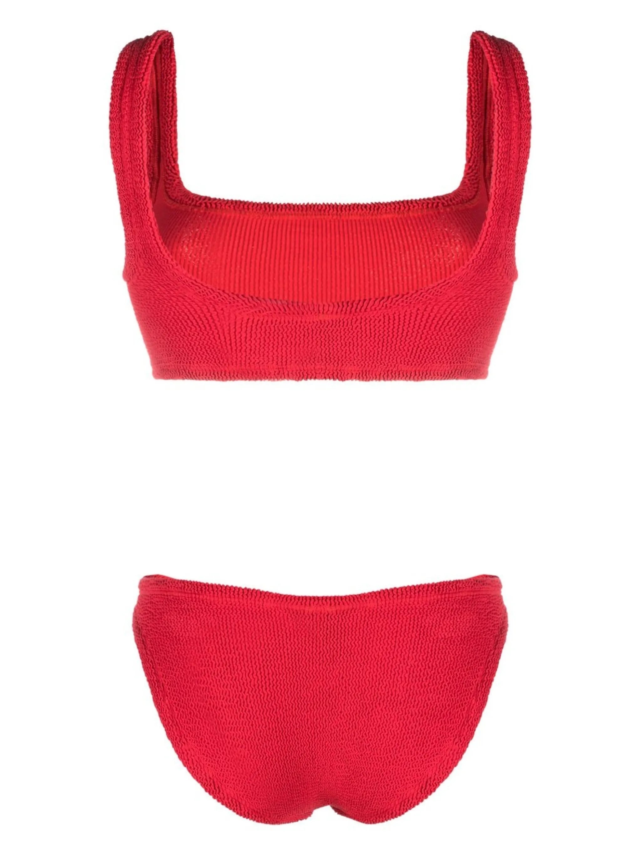 Xandra crinkled-effect bikini set