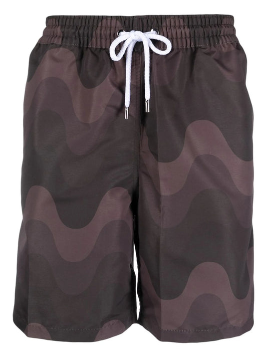 wavy-print swim shorts