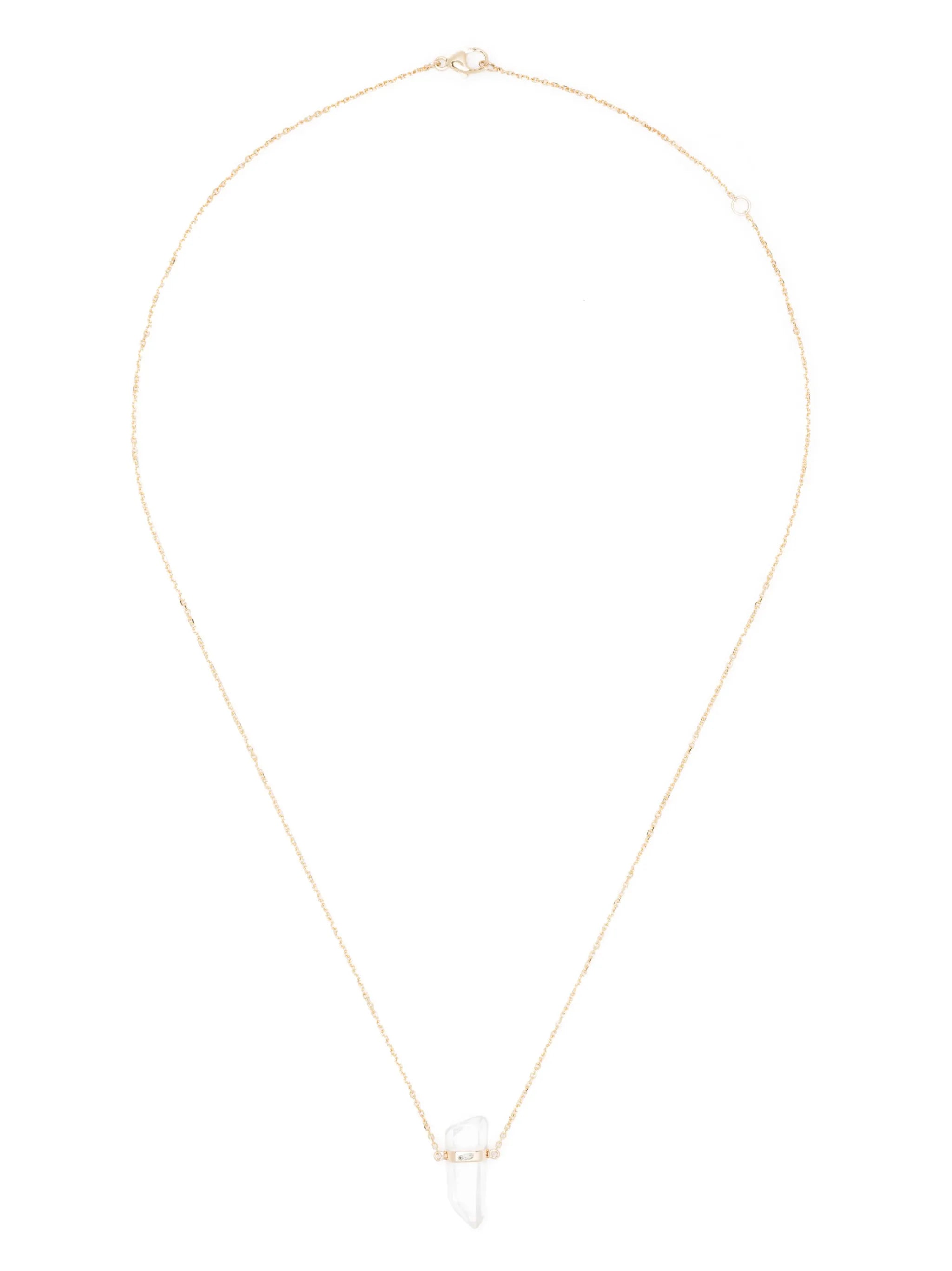 14kt yellow gold quartz pendant necklace