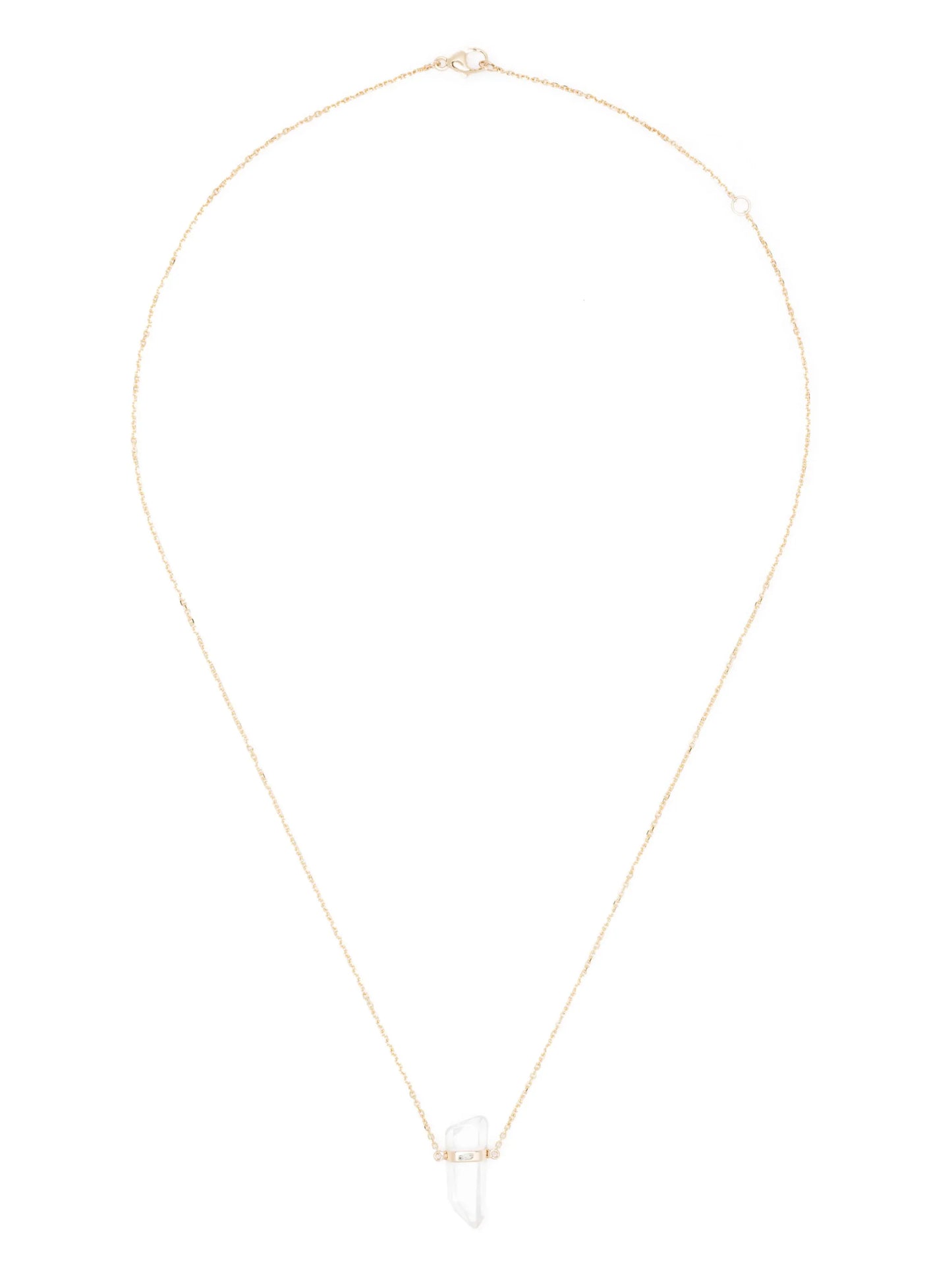 14kt yellow gold quartz pendant necklace