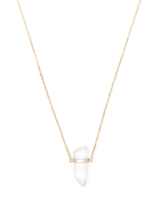 14kt yellow gold quartz pendant necklace