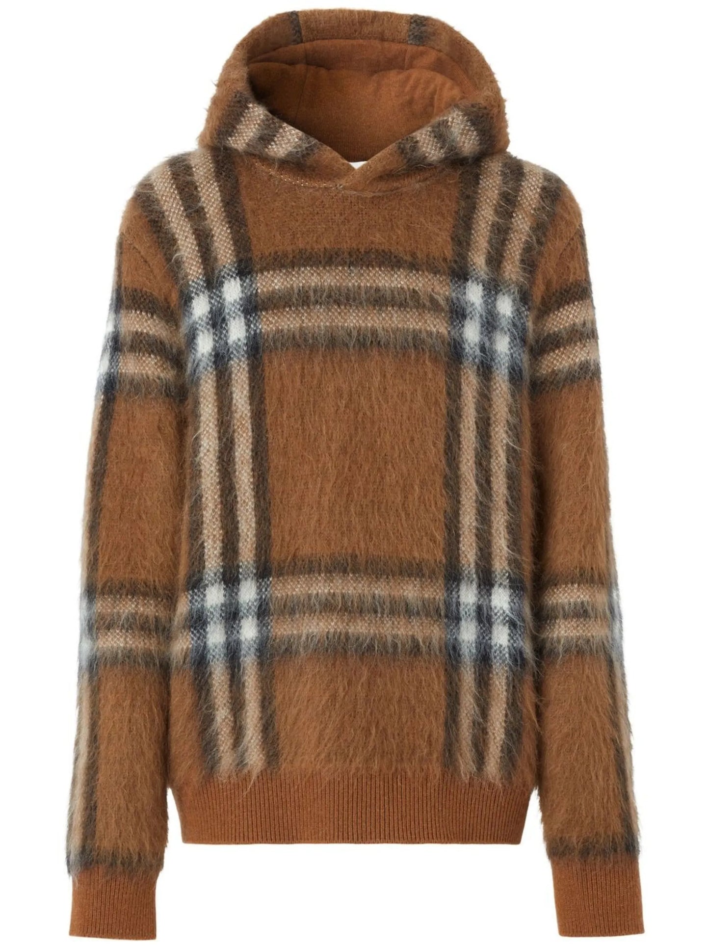 House Check mohair-blend hoodie