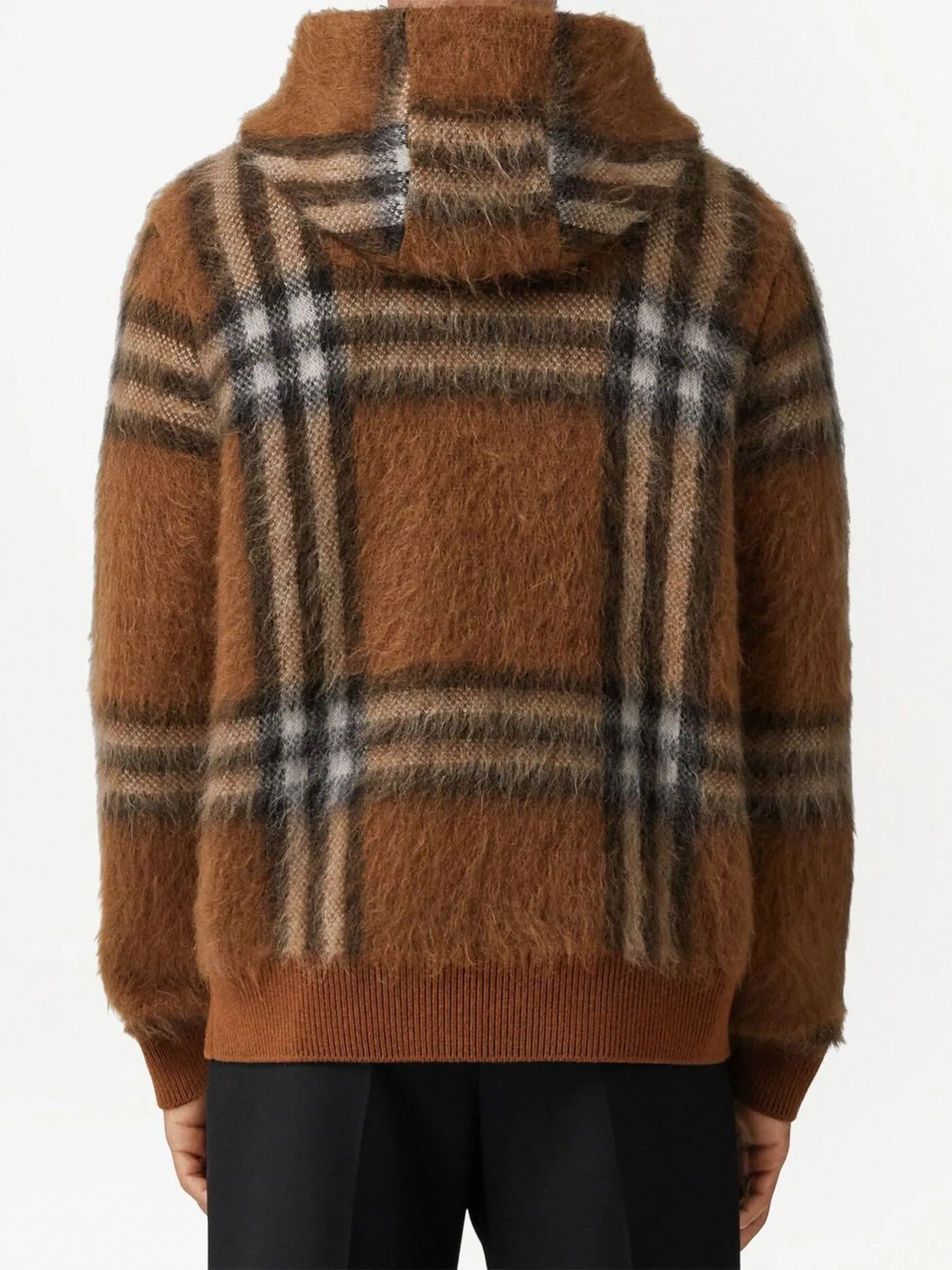 House Check mohair-blend hoodie