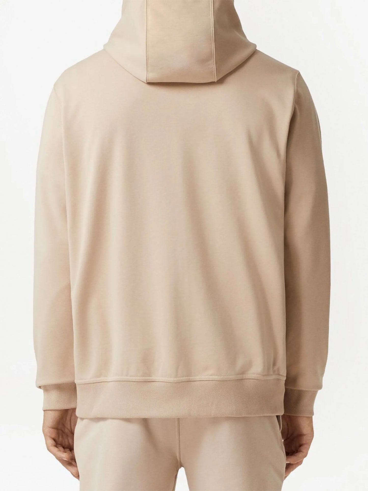 logo-print stretch-cotton zip-front hoodie